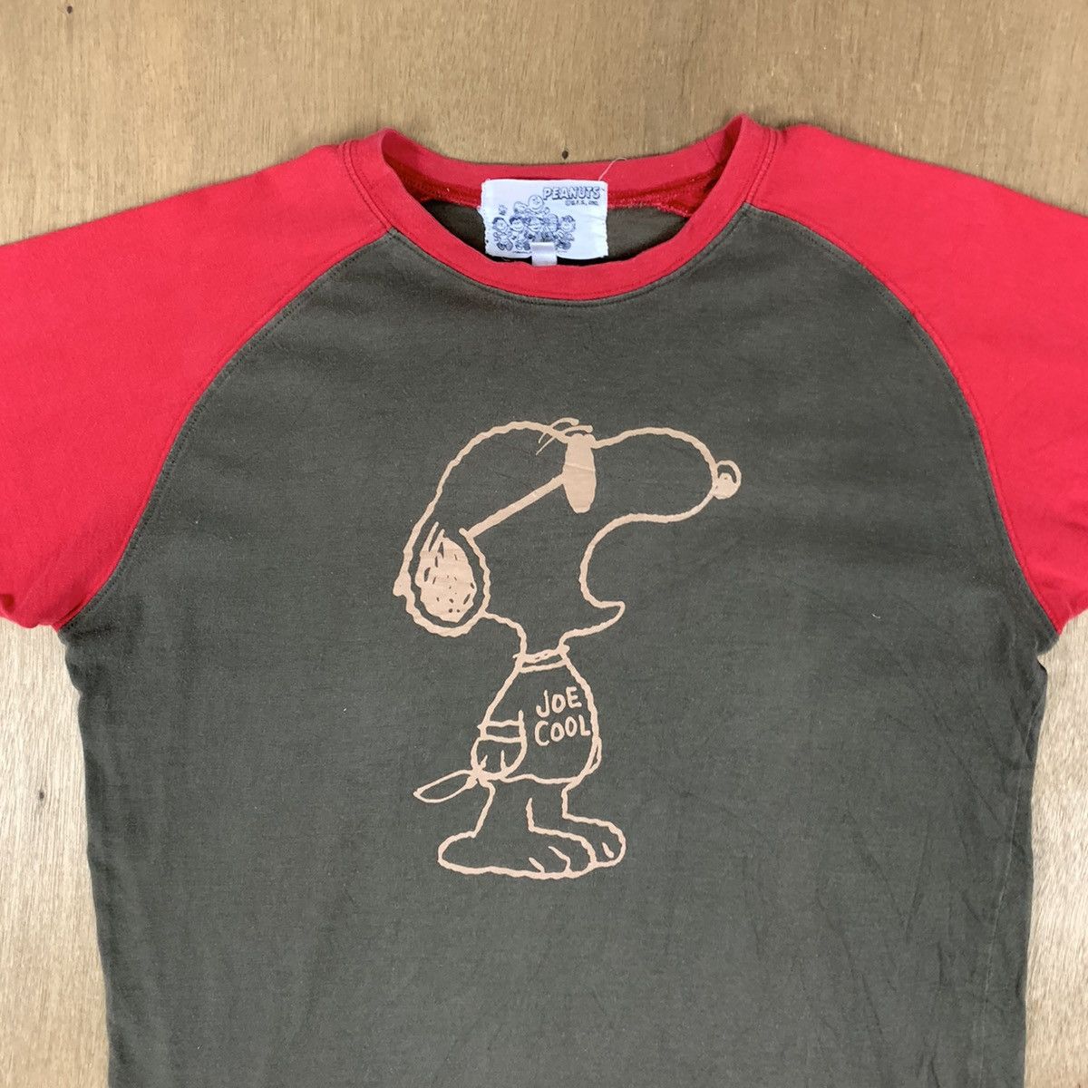 Cartoon Network × Peanuts PEANUT Joe Cool Charlie Brown Snoopy Porcelain Raglan Shirt Size US S / EU 44-46 / 1 - 3 Thumbnail