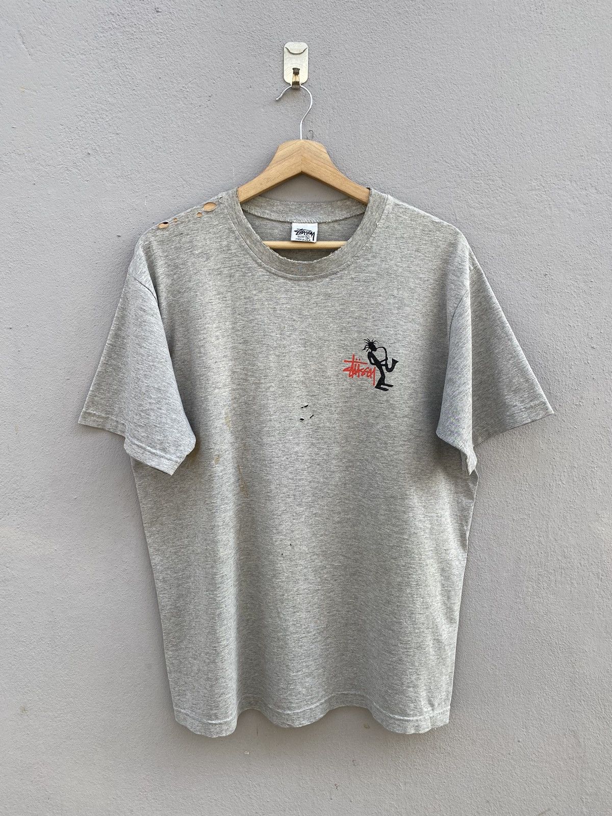 Stussy 💥RARE💥Vintage OG 80s - 90s “STUSSY SEXOPHONE” Distress Tee Size US XL / EU 56 / 4 - 4 Thumbnail
