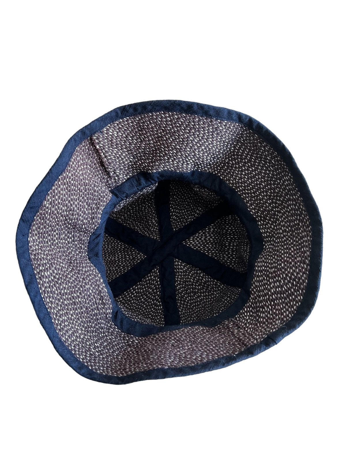 45rpm RARE🔥80s Indigo Japan Dyed Sashiko Stitches Bucket Hats Size ONE SIZE - 6 Thumbnail