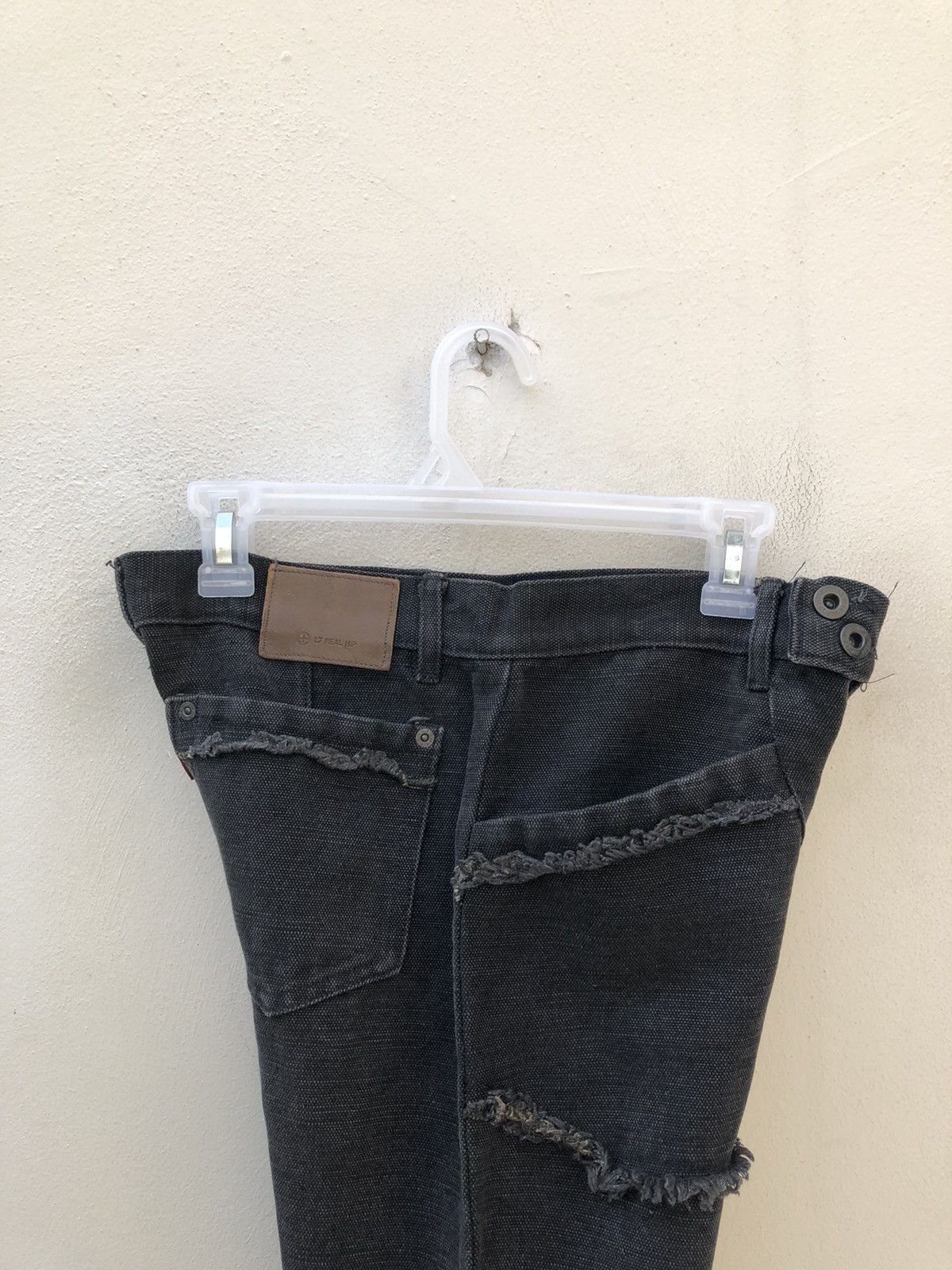 L7 Real Hip L7 REAL HIP Japan Patchwork Thick Faded Black Denim Hagi Size US 31 - 23 Thumbnail