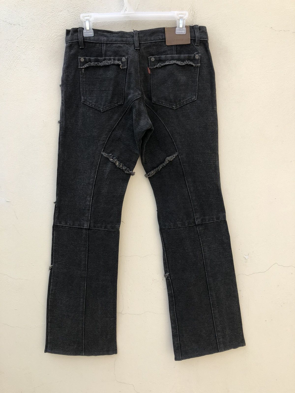 L7 Real Hip L7 REAL HIP Japan Patchwork Thick Faded Black Denim Hagi Size US 31 - 14 Thumbnail