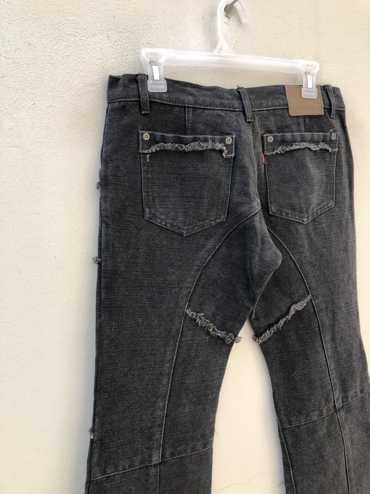 L7 Real Hip L7 REAL HIP Japan Patchwork Thick Faded Black Denim Hagi Size US 31 - 16 Thumbnail