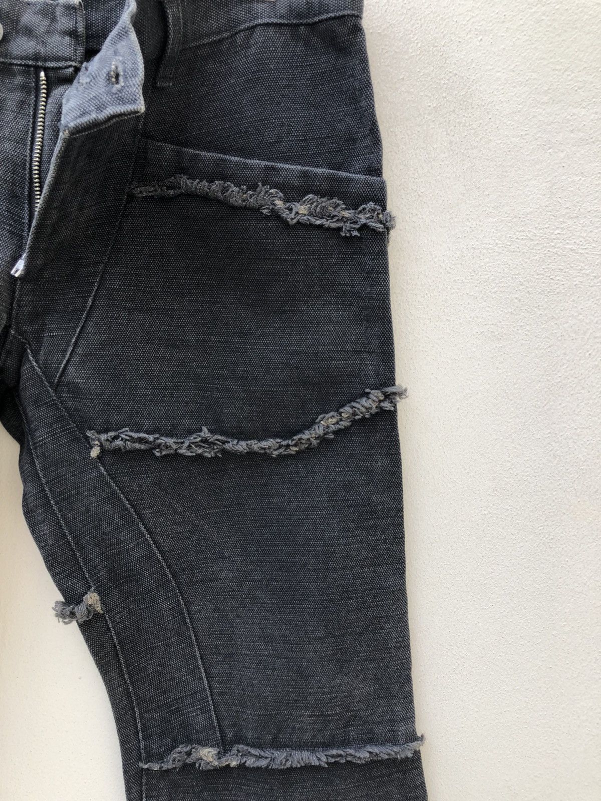 L7 Real Hip L7 REAL HIP Japan Patchwork Thick Faded Black Denim Hagi Size US 31 - 12 Thumbnail