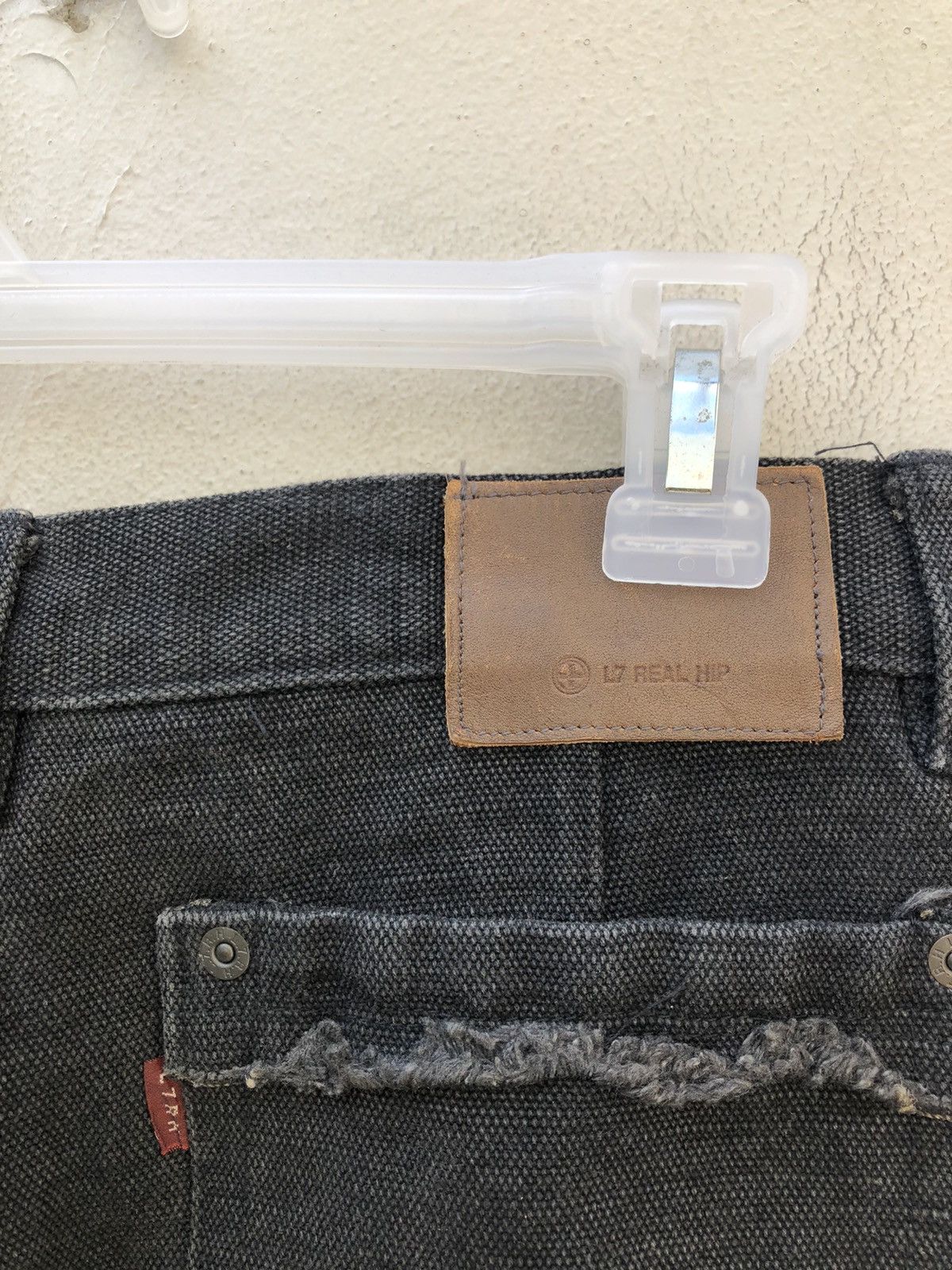 L7 Real Hip L7 REAL HIP Japan Patchwork Thick Faded Black Denim Hagi Size US 31 - 19 Thumbnail