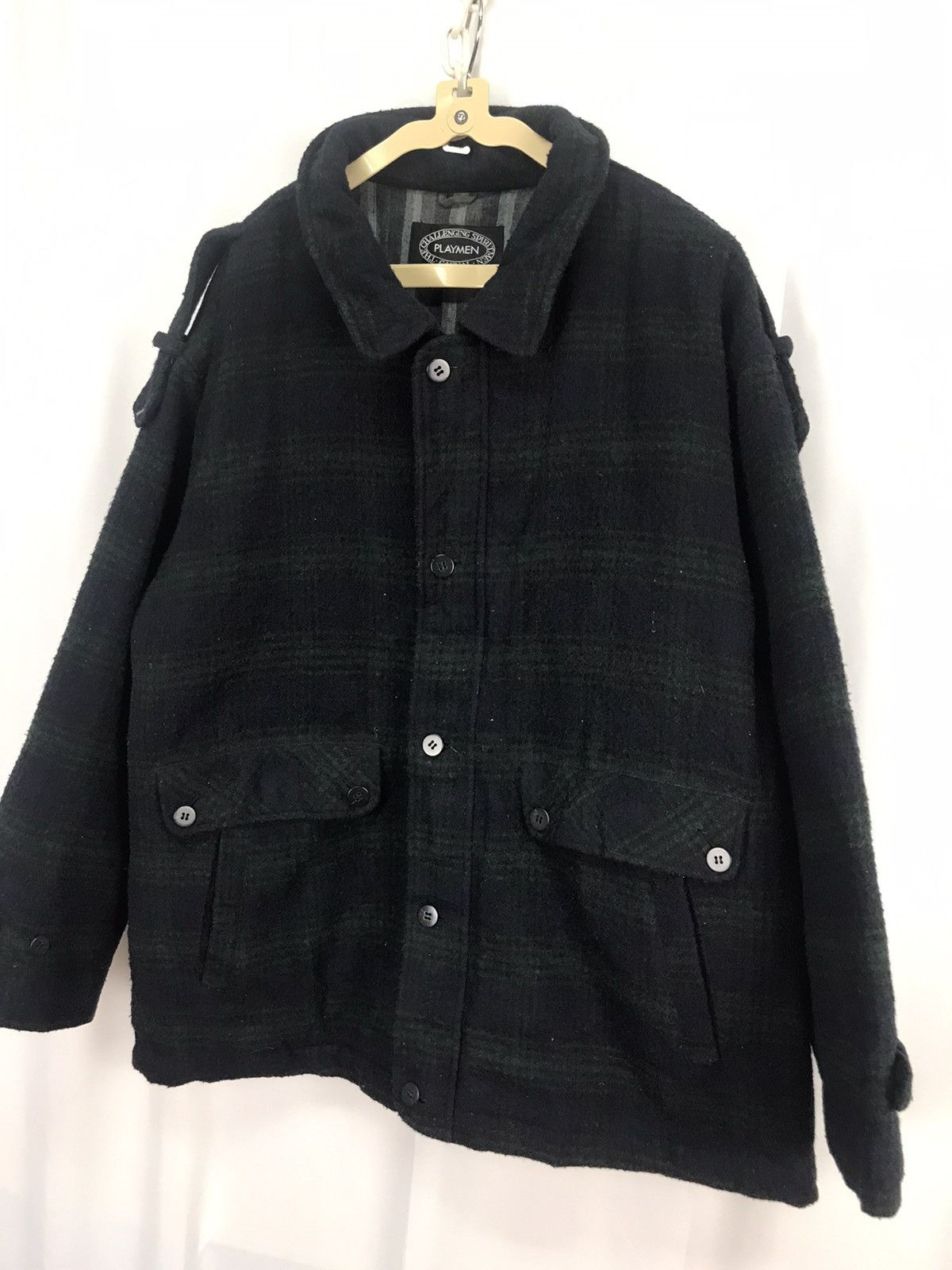 Japanese Brand × Vintage Playmen wool zipper jacket Size US L / EU 52-54 / 3 - 6 Thumbnail
