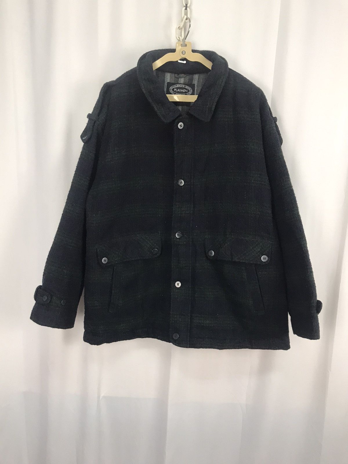 Japanese Brand × Vintage Playmen wool zipper jacket Size US L / EU 52-54 / 3 - 8 Thumbnail