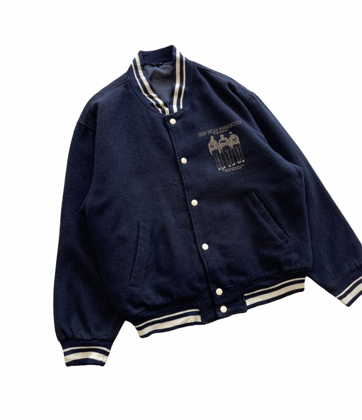 Japanese Brand VINTAGE OLD TIME TOGETHER VARSITY JACKET Size US L / EU 52-54 / 3 - 3 Thumbnail