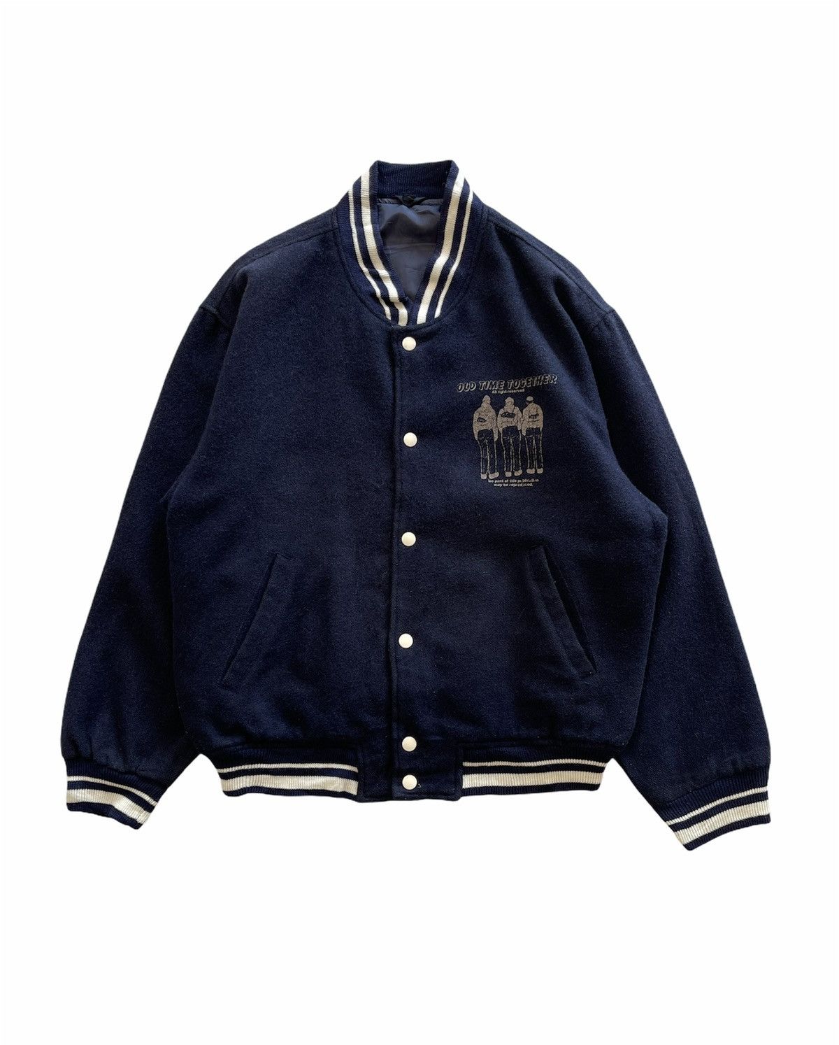 Japanese Brand VINTAGE OLD TIME TOGETHER VARSITY JACKET Size US L / EU 52-54 / 3 - 2 Thumbnail