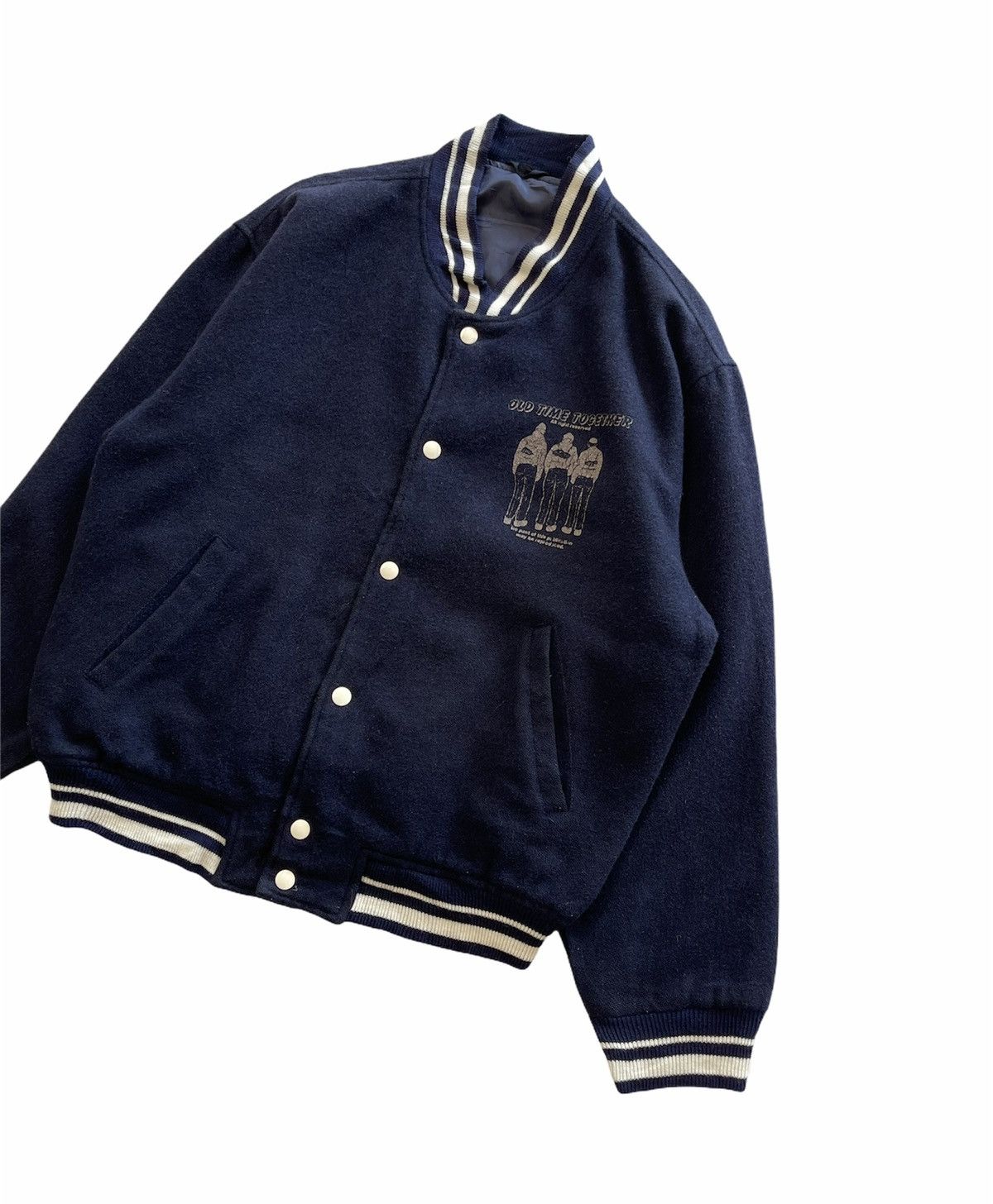 Japanese Brand VINTAGE OLD TIME TOGETHER VARSITY JACKET Size US L / EU 52-54 / 3 - 4 Thumbnail