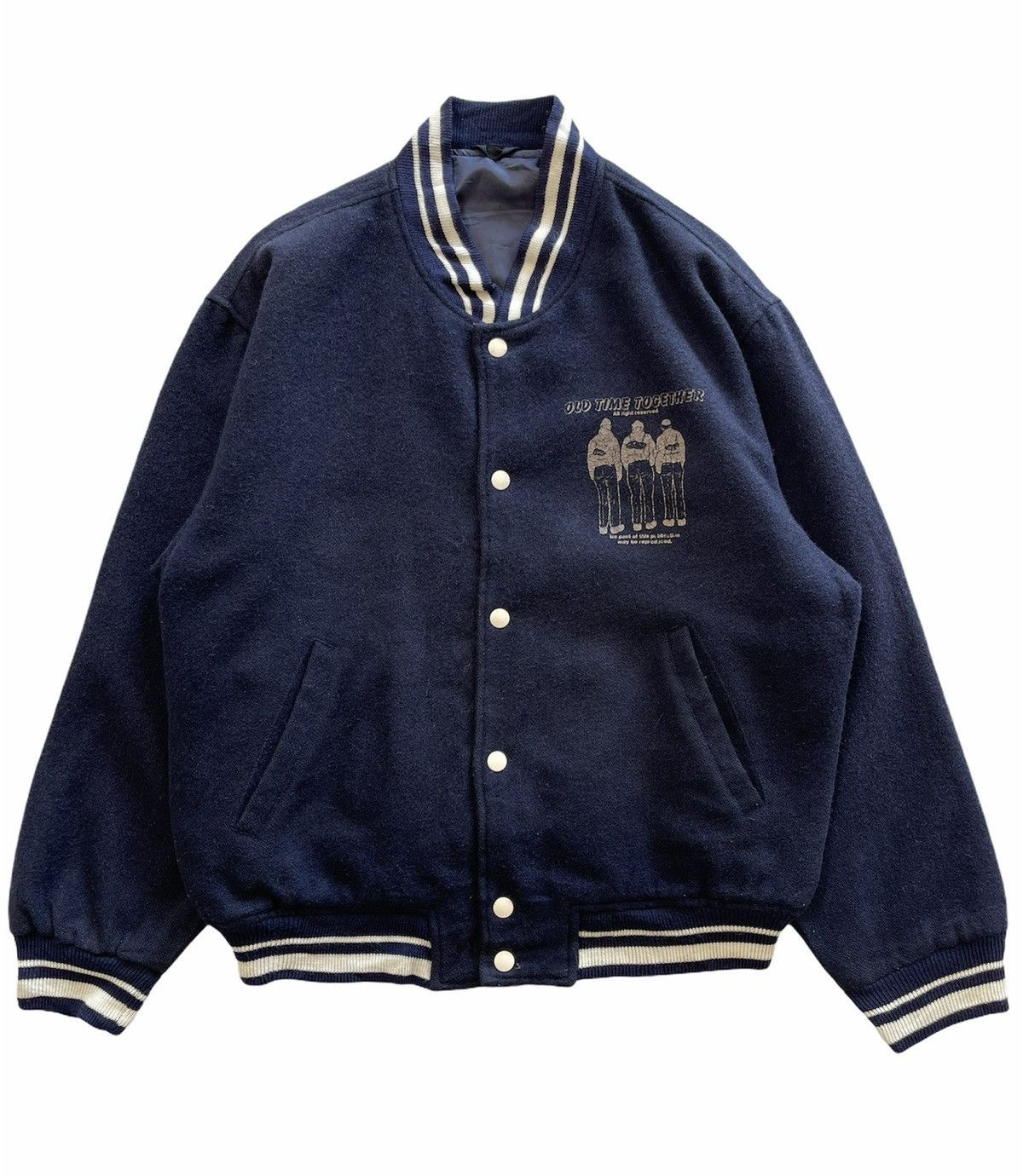 Japanese Brand VINTAGE OLD TIME TOGETHER VARSITY JACKET Size US L / EU 52-54 / 3 - 5 Thumbnail