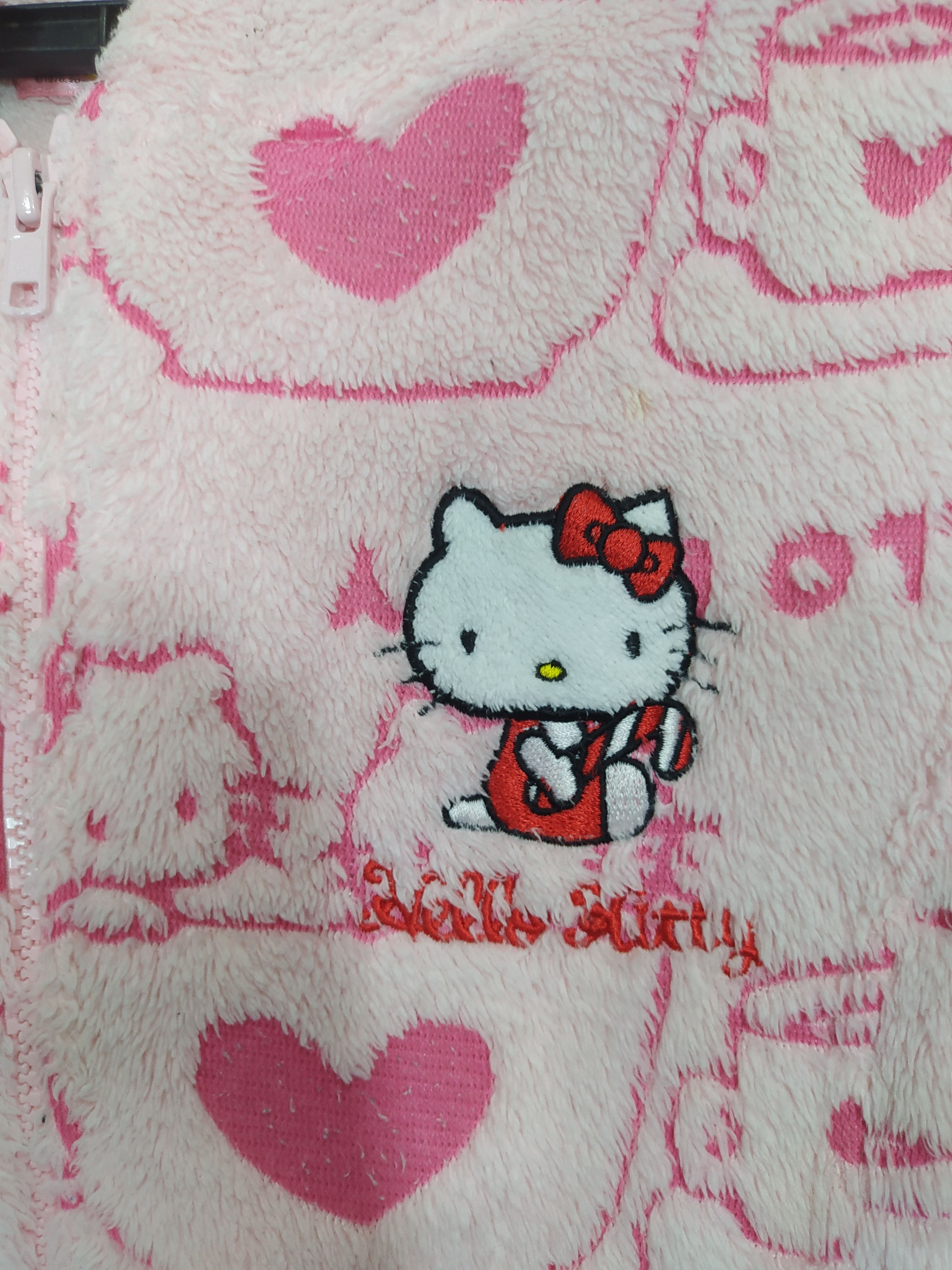 Anime × Cartoon Network × Japanese Brand Hello kitty Small Embroidery sleeveless fleece Hoodie Size US M / EU 48-50 / 2 - 3 Thumbnail