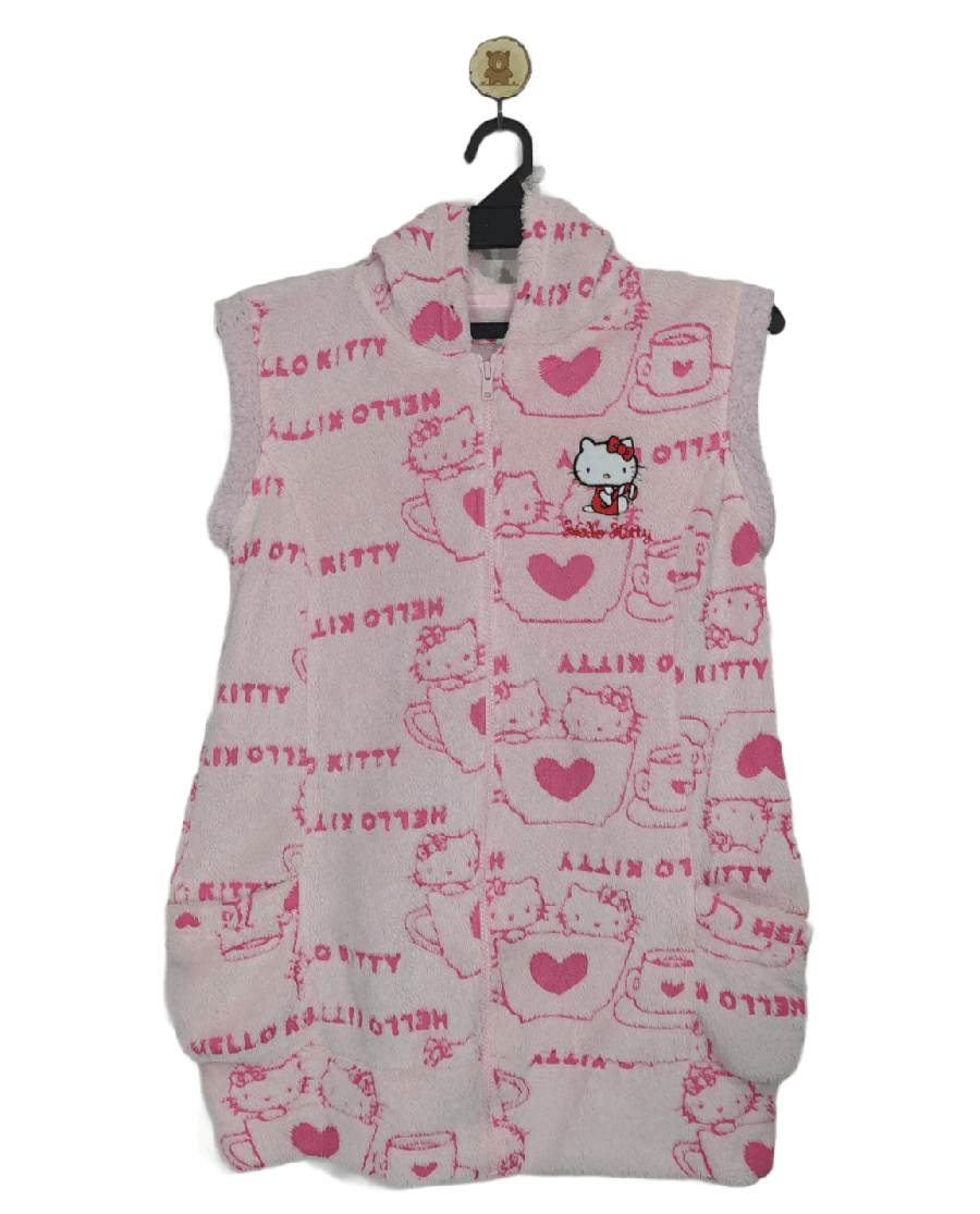 Anime × Cartoon Network × Japanese Brand Hello kitty Small Embroidery sleeveless fleece Hoodie Size US M / EU 48-50 / 2 - 1 Thumbnail