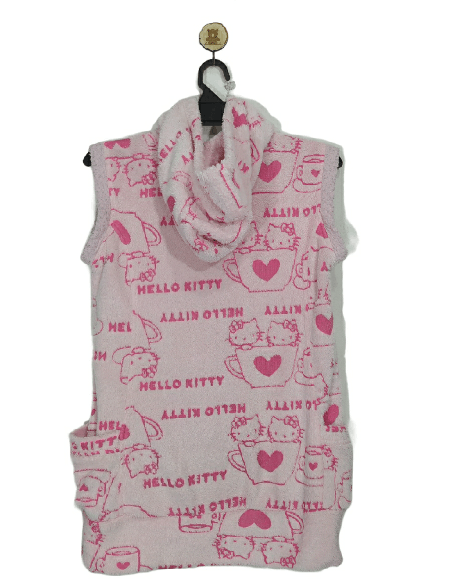 Anime × Cartoon Network × Japanese Brand Hello kitty Small Embroidery sleeveless fleece Hoodie Size US M / EU 48-50 / 2 - 2 Thumbnail