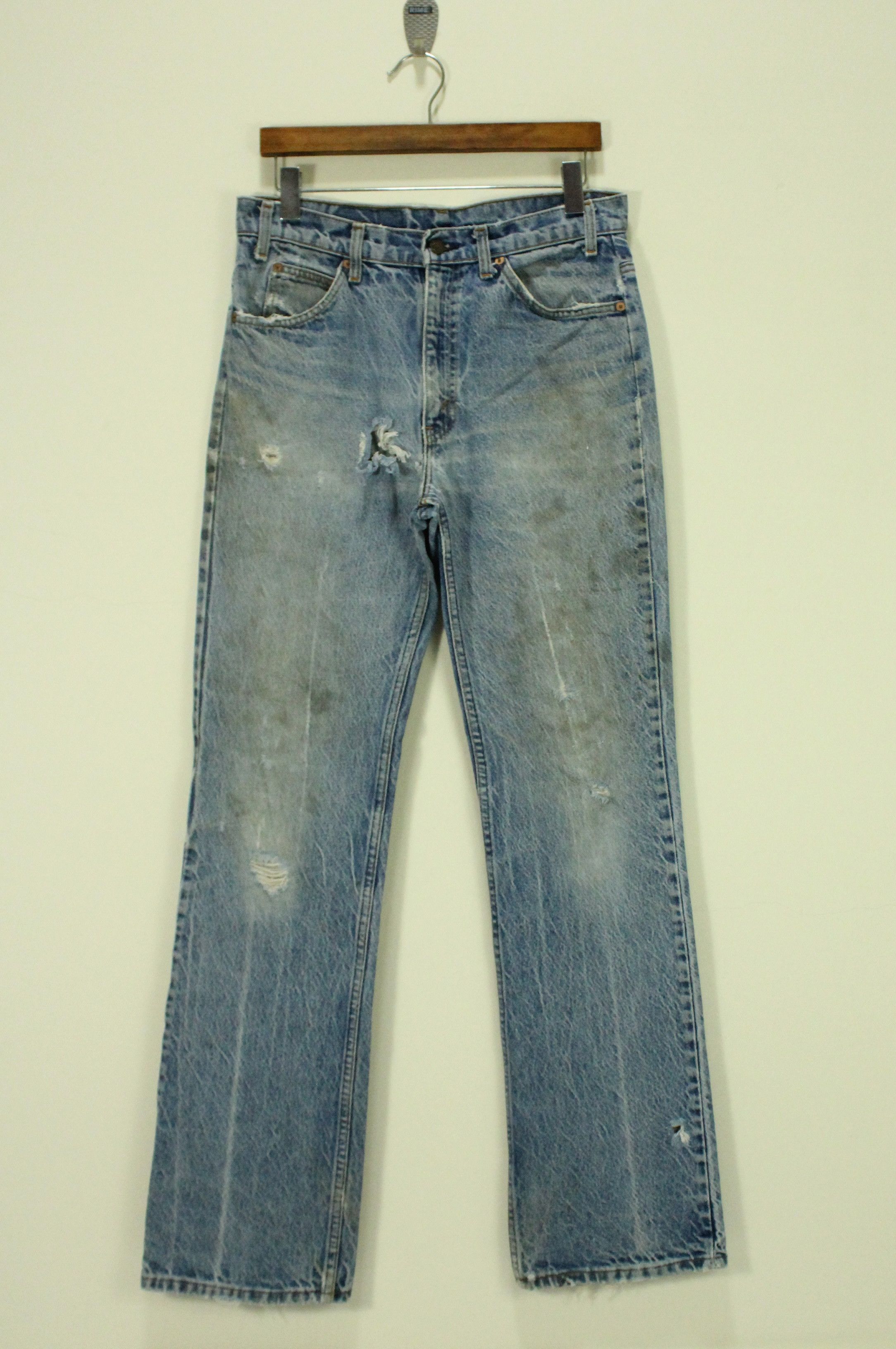 Levi's Distressed Stain Vintage 1993 LEVIS Jeans 517 Flared Bootcut Size US 33 - 3 Thumbnail