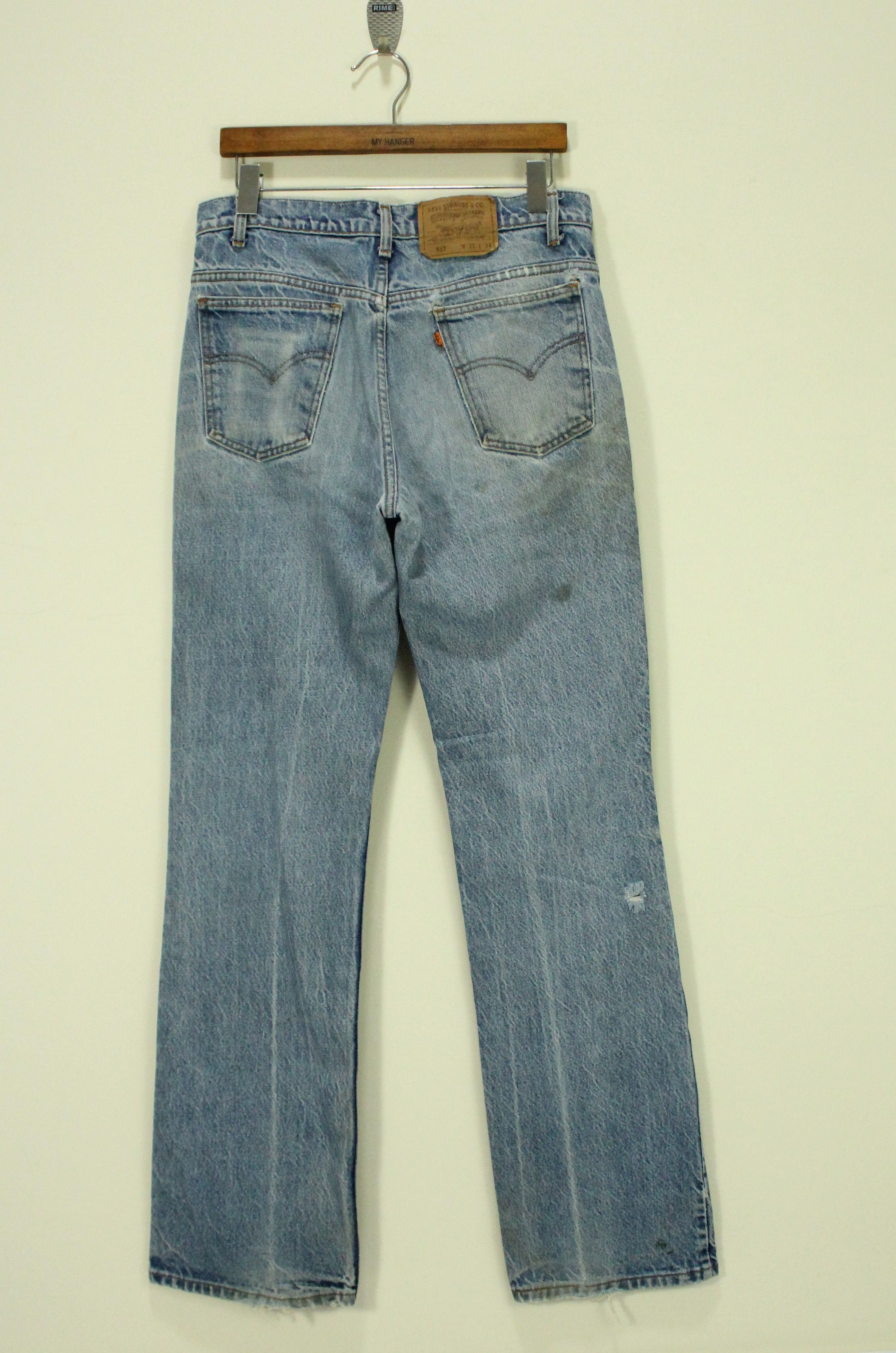 Levi's Distressed Stain Vintage 1993 LEVIS Jeans 517 Flared Bootcut Size US 33 - 10 Thumbnail