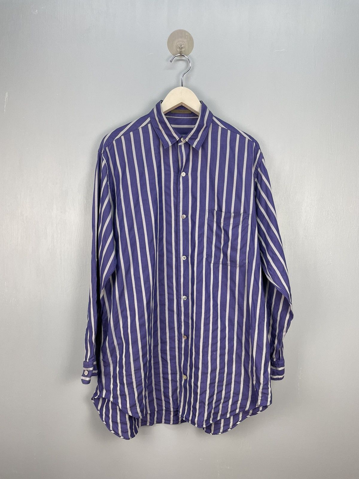 image of Y’S Yohji Yamamoto Button Up Shirt in Blue, Men's (Size XL)