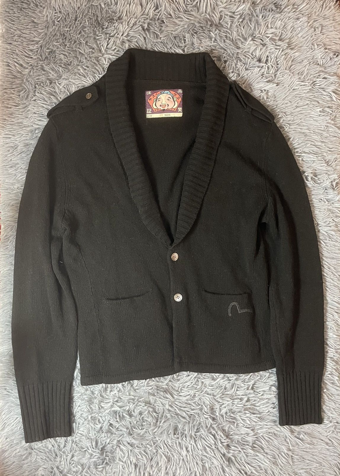 Vintage Evisu gray cardigan sold size large