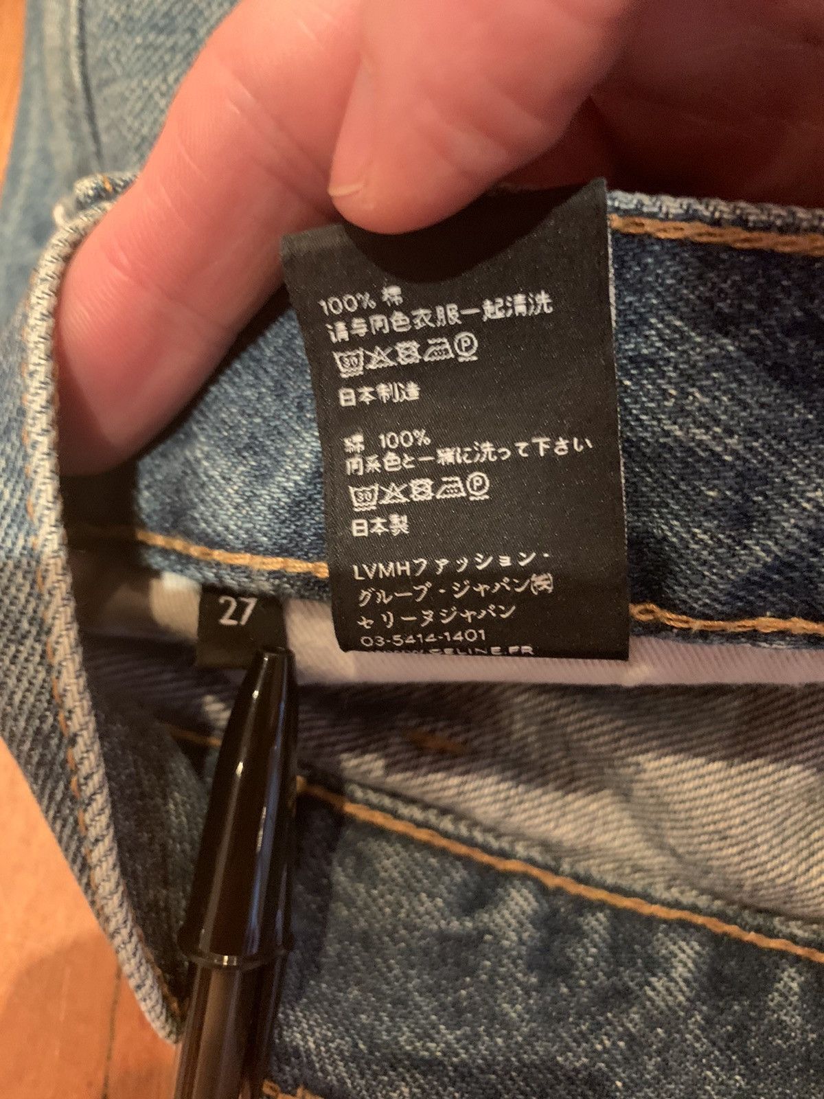 Celine × Hedi Slimane FW19 Regular Jeans in Union Wash Denim High Waist Selvedge Size US 27 - 14 Thumbnail