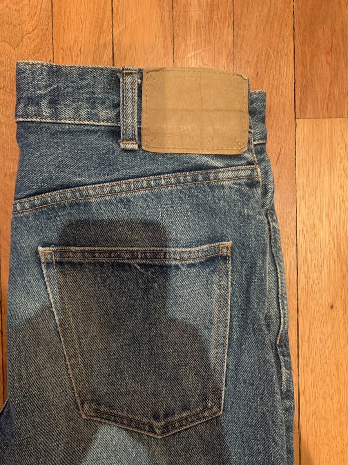 Celine × Hedi Slimane FW19 Regular Jeans in Union Wash Denim High Waist Selvedge Size US 27 - 12 Thumbnail