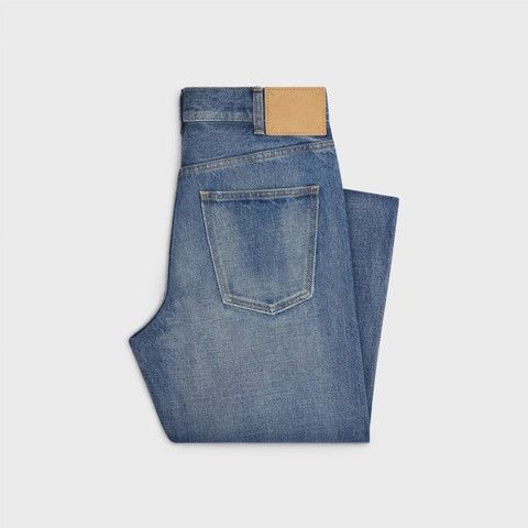 Celine × Hedi Slimane FW19 Regular Jeans in Union Wash Denim High Waist Selvedge Size US 27 - 4 Thumbnail