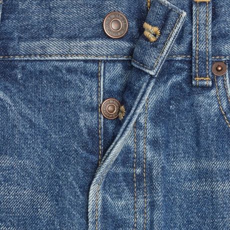 Celine × Hedi Slimane FW19 Regular Jeans in Union Wash Denim High Waist Selvedge Size US 27 - 5 Thumbnail