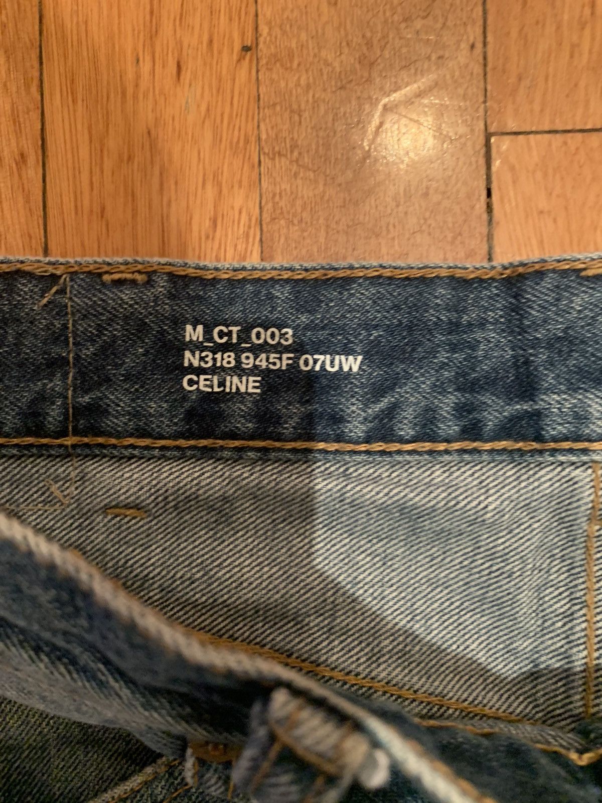 Celine × Hedi Slimane FW19 Regular Jeans in Union Wash Denim High Waist Selvedge Size US 27 - 9 Thumbnail