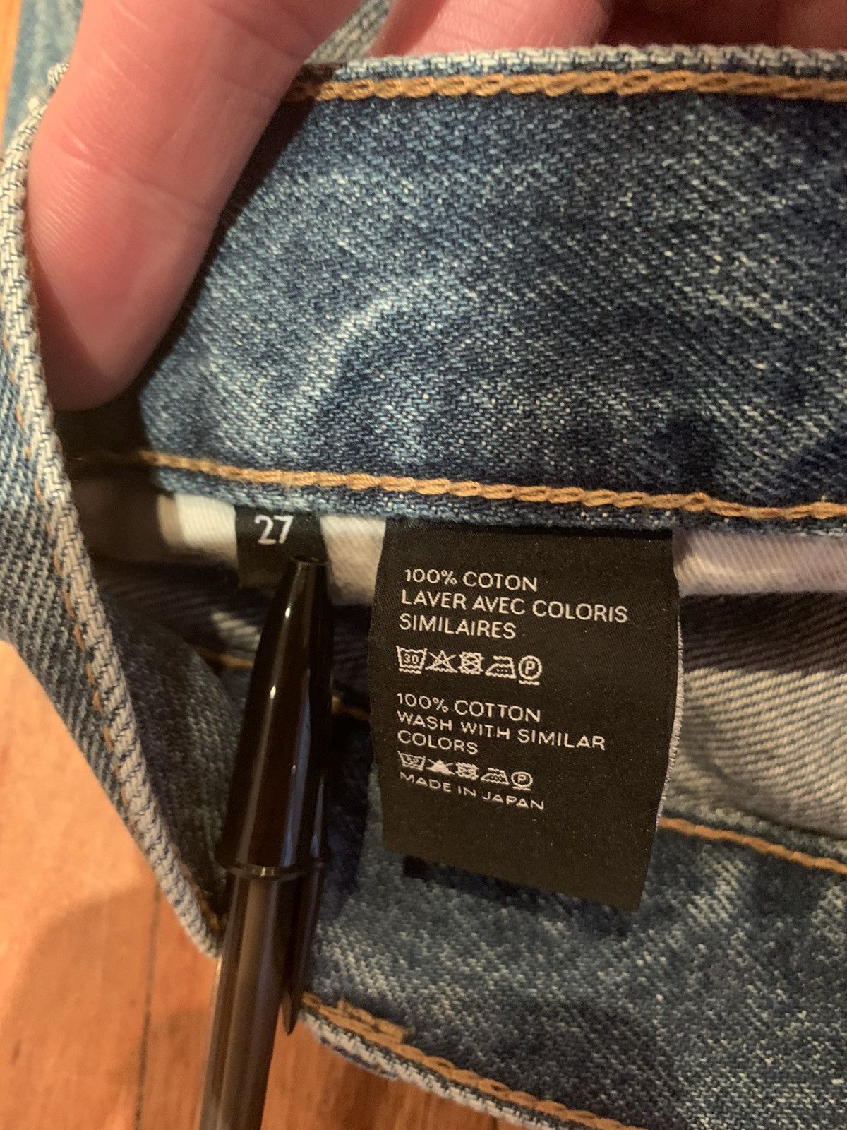 Celine × Hedi Slimane FW19 Regular Jeans in Union Wash Denim High Waist Selvedge Size US 27 - 13 Thumbnail