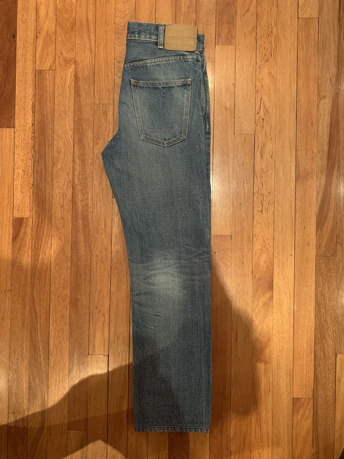Celine × Hedi Slimane FW19 Regular Jeans in Union Wash Denim High Waist Selvedge Size US 27 - 11 Thumbnail
