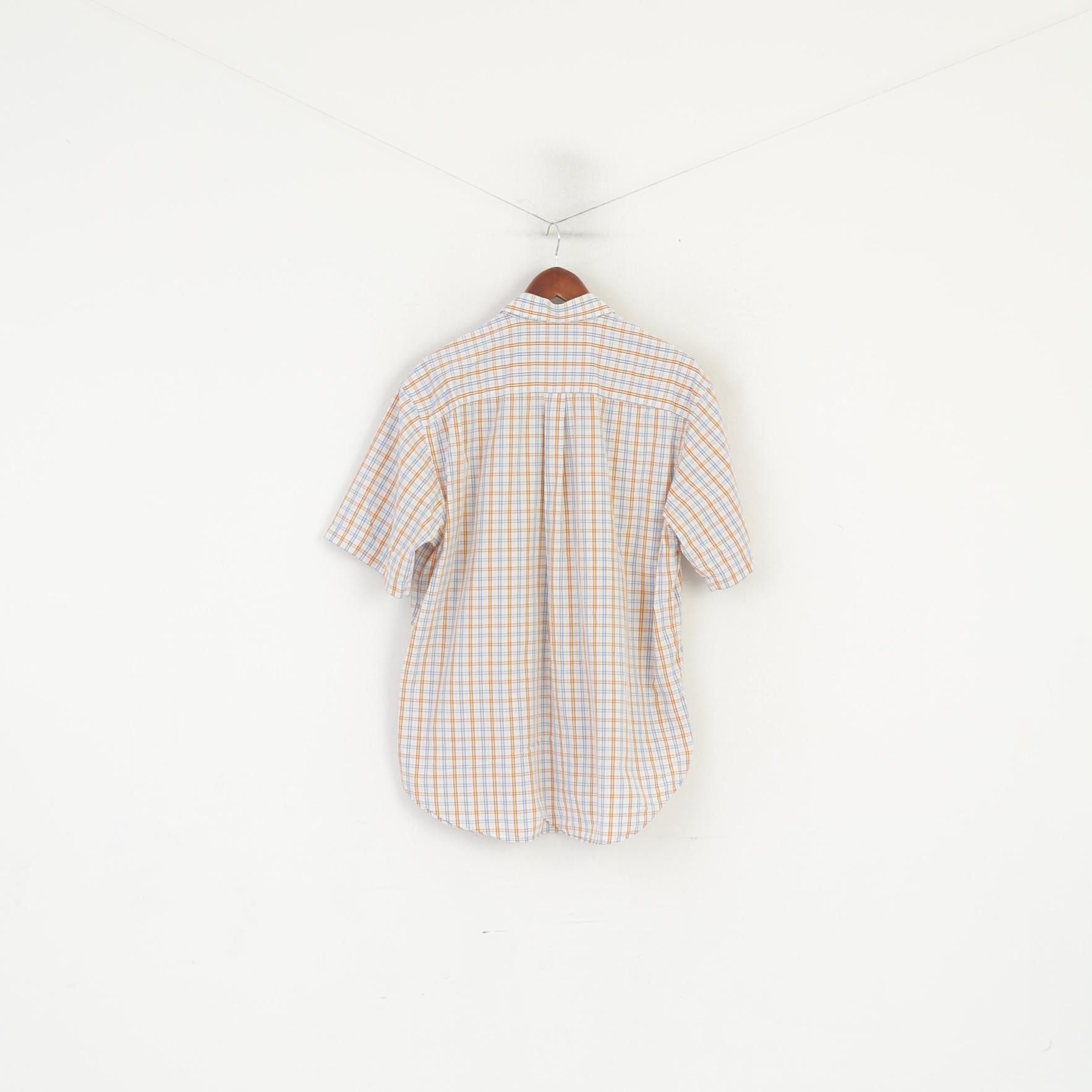 Lacoste Lacoste Men 44 L Casual Shirt Blue Orange Check 0855 Size US L / EU 52-54 / 3 - 6 Thumbnail