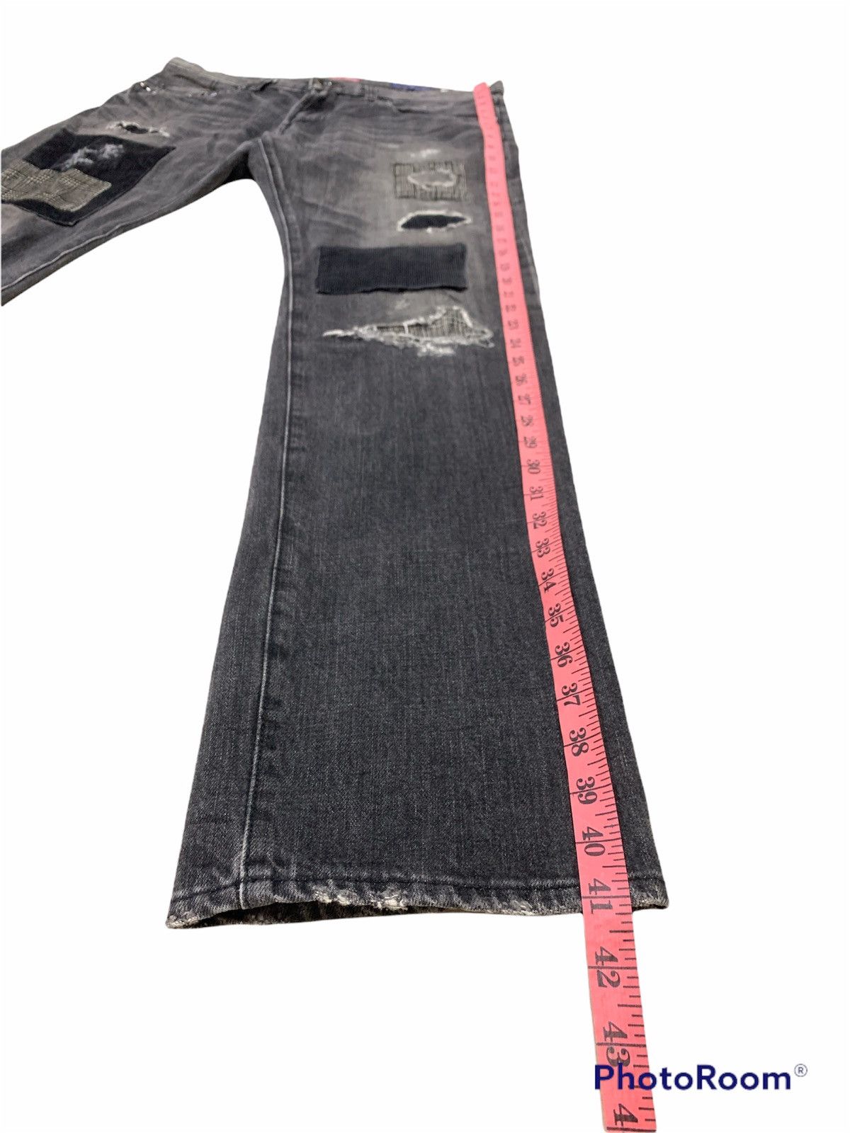Japanese Brand SEMANTIC DESIGN PATCHWORK BORO DENIM JEANS Size US 33 - 4 Thumbnail
