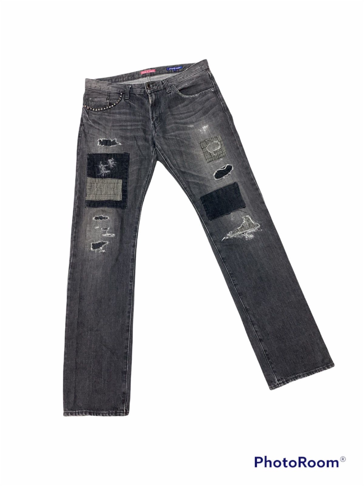 Japanese Brand SEMANTIC DESIGN PATCHWORK BORO DENIM JEANS Size US 33 - 1 Thumbnail