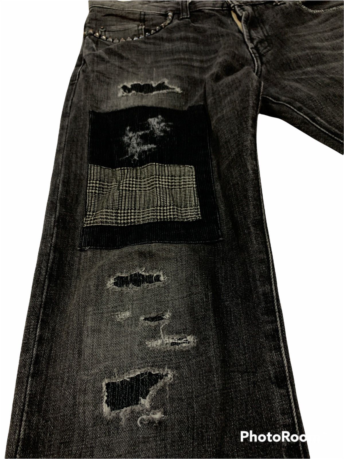 Japanese Brand SEMANTIC DESIGN PATCHWORK BORO DENIM JEANS Size US 33 - 9 Thumbnail
