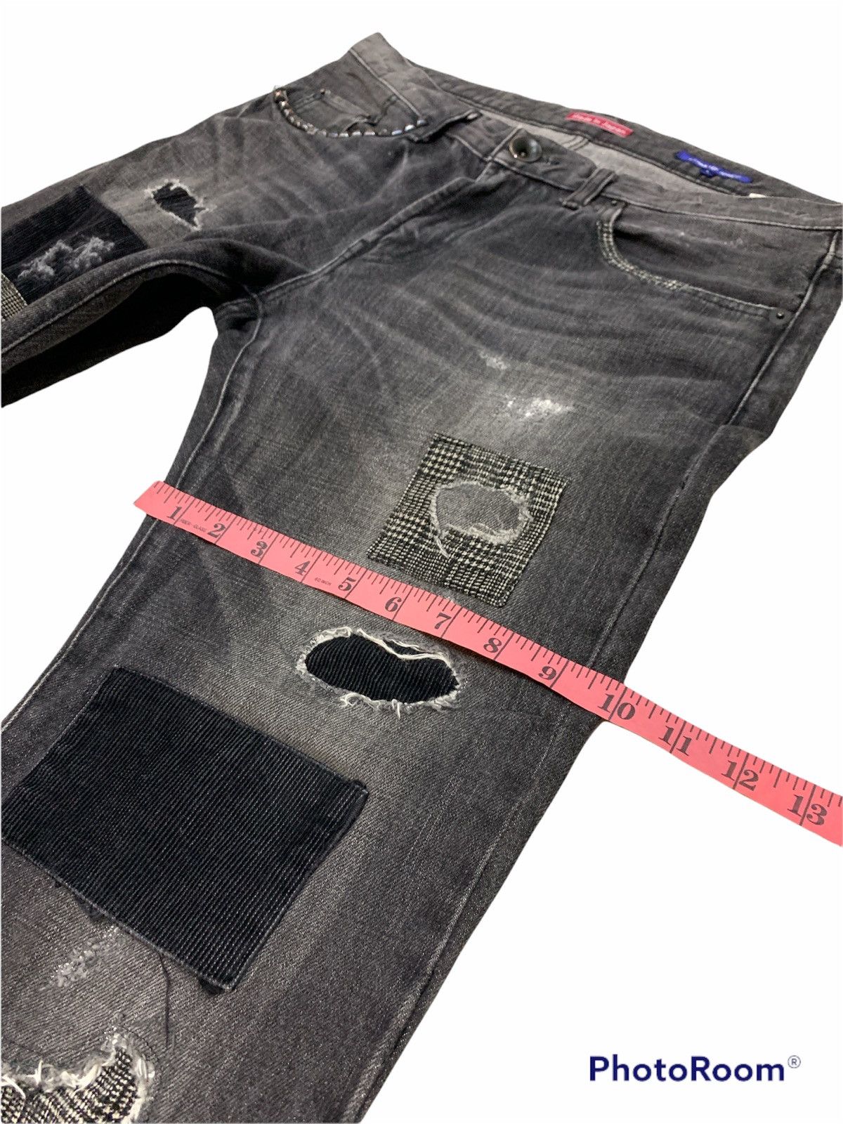 Japanese Brand SEMANTIC DESIGN PATCHWORK BORO DENIM JEANS Size US 33 - 7 Thumbnail