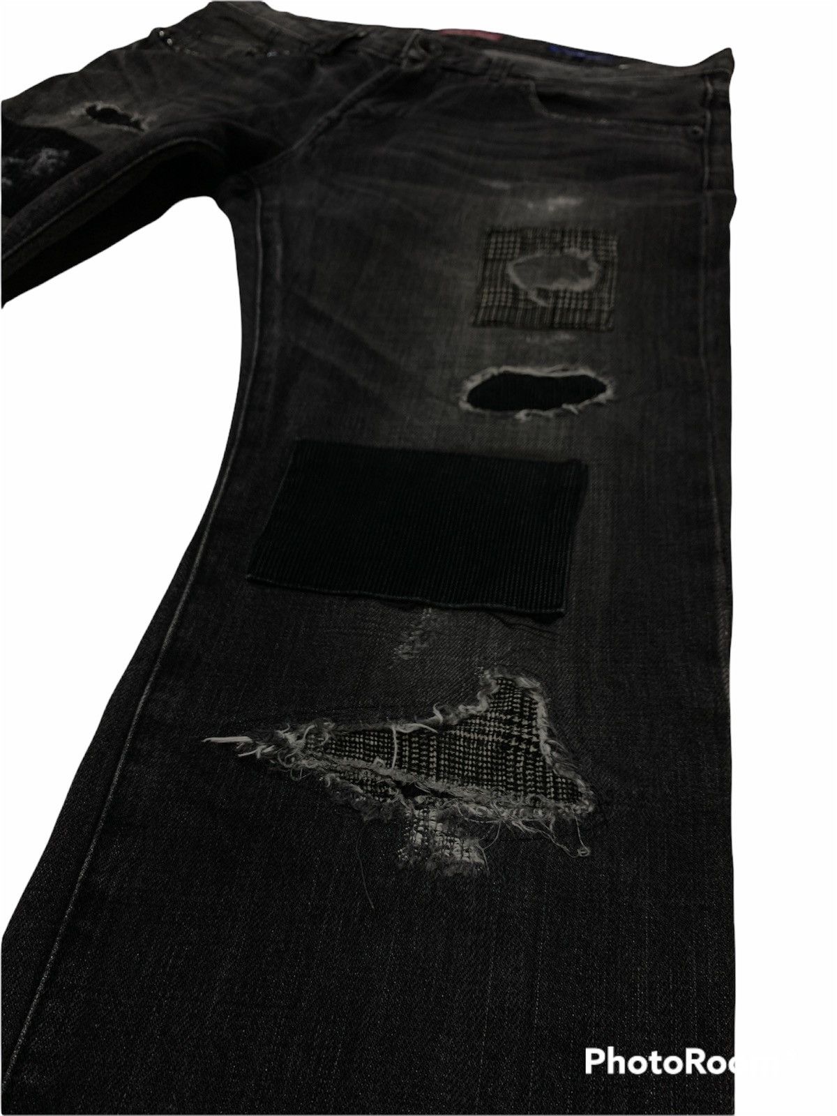 Japanese Brand SEMANTIC DESIGN PATCHWORK BORO DENIM JEANS Size US 33 - 10 Thumbnail