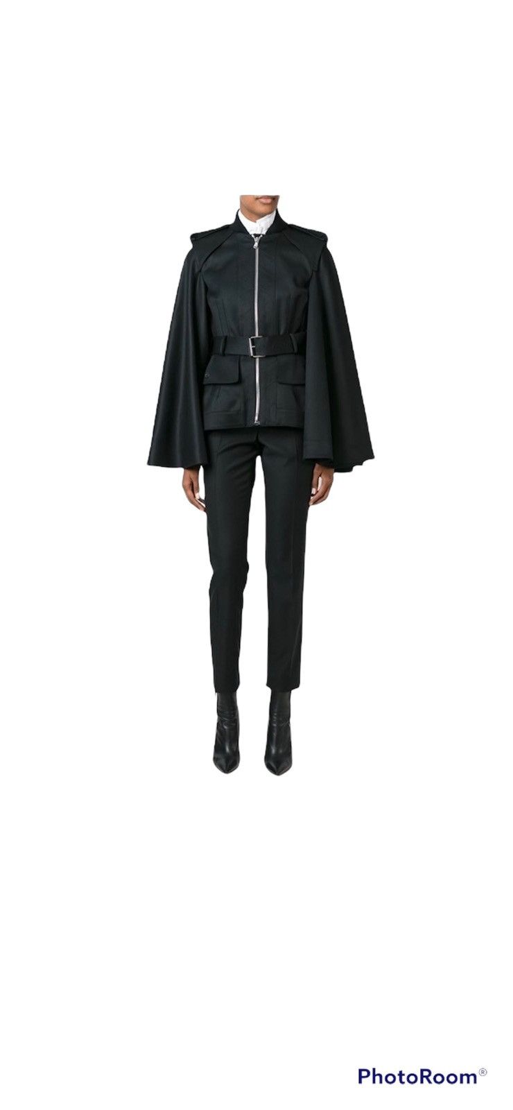 Alexander McQueen ALEXANDER MCQUEEN BELTED WOOL CAPE COAT FALL 2015 Size US XXS / EU 40 - 18 Thumbnail