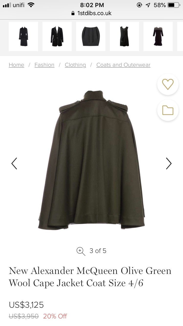 Alexander McQueen ALEXANDER MCQUEEN BELTED WOOL CAPE COAT FALL 2015 Size US XXS / EU 40 - 14 Thumbnail