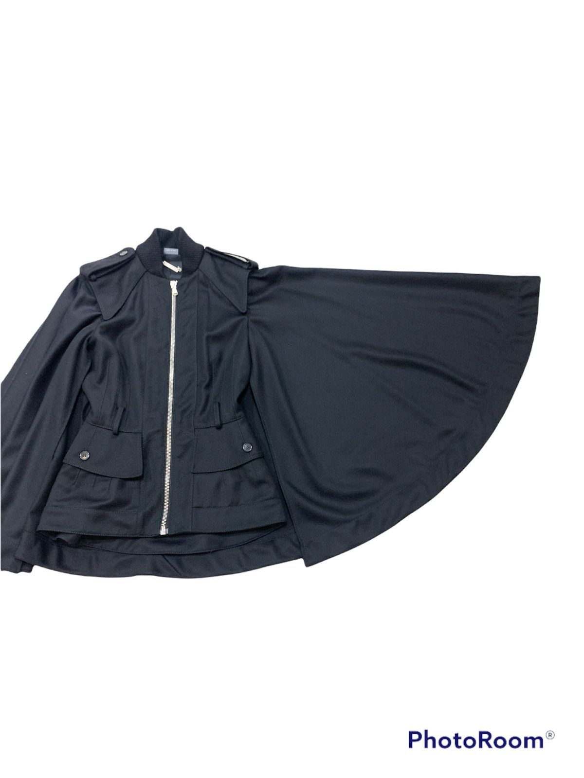Alexander McQueen ALEXANDER MCQUEEN BELTED WOOL CAPE COAT FALL 2015 Size US XXS / EU 40 - 3 Thumbnail