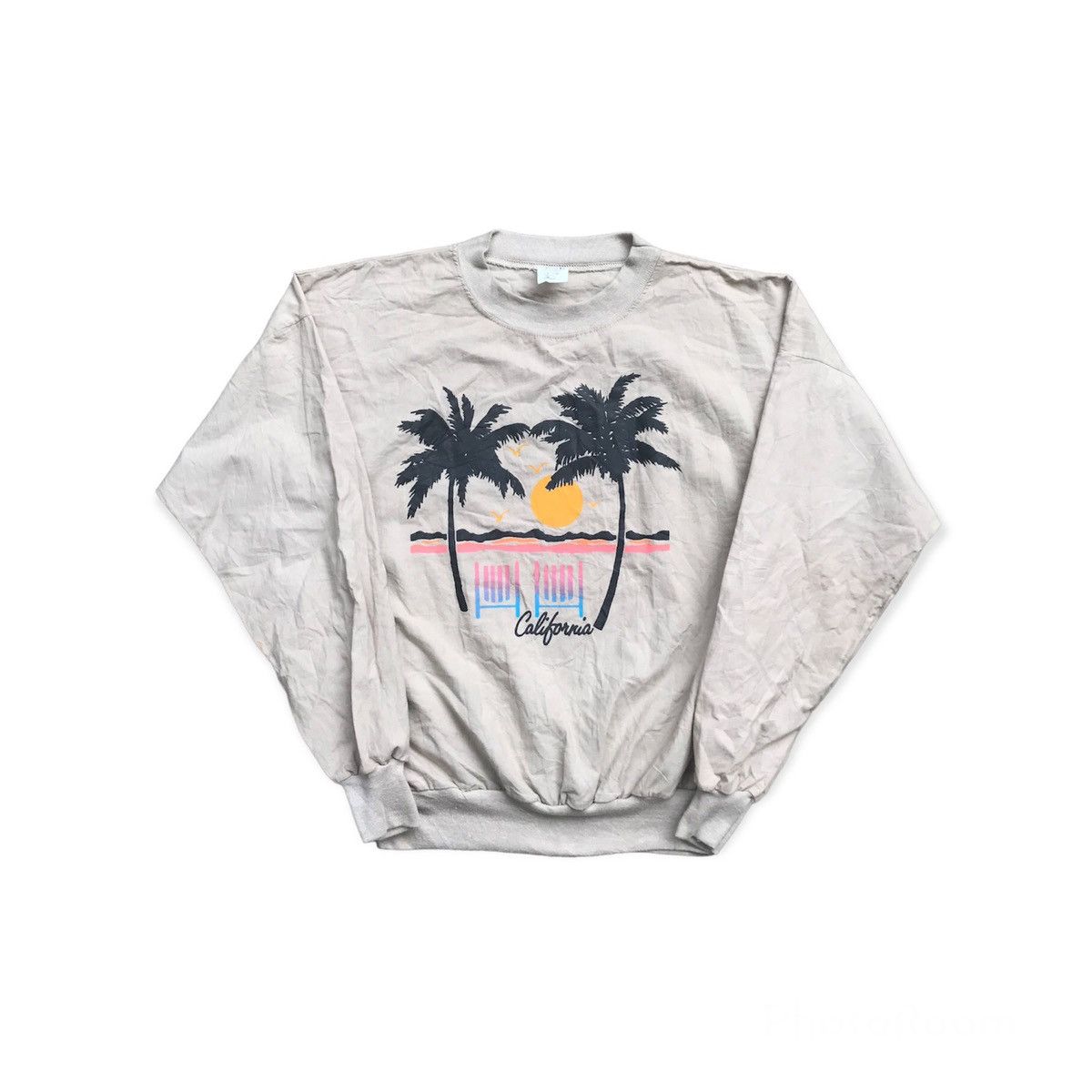 image of Aloha Wear x Surf Style Vintage California Beach Hawaii Sweatshirts in Light Brown, Women's (Size S