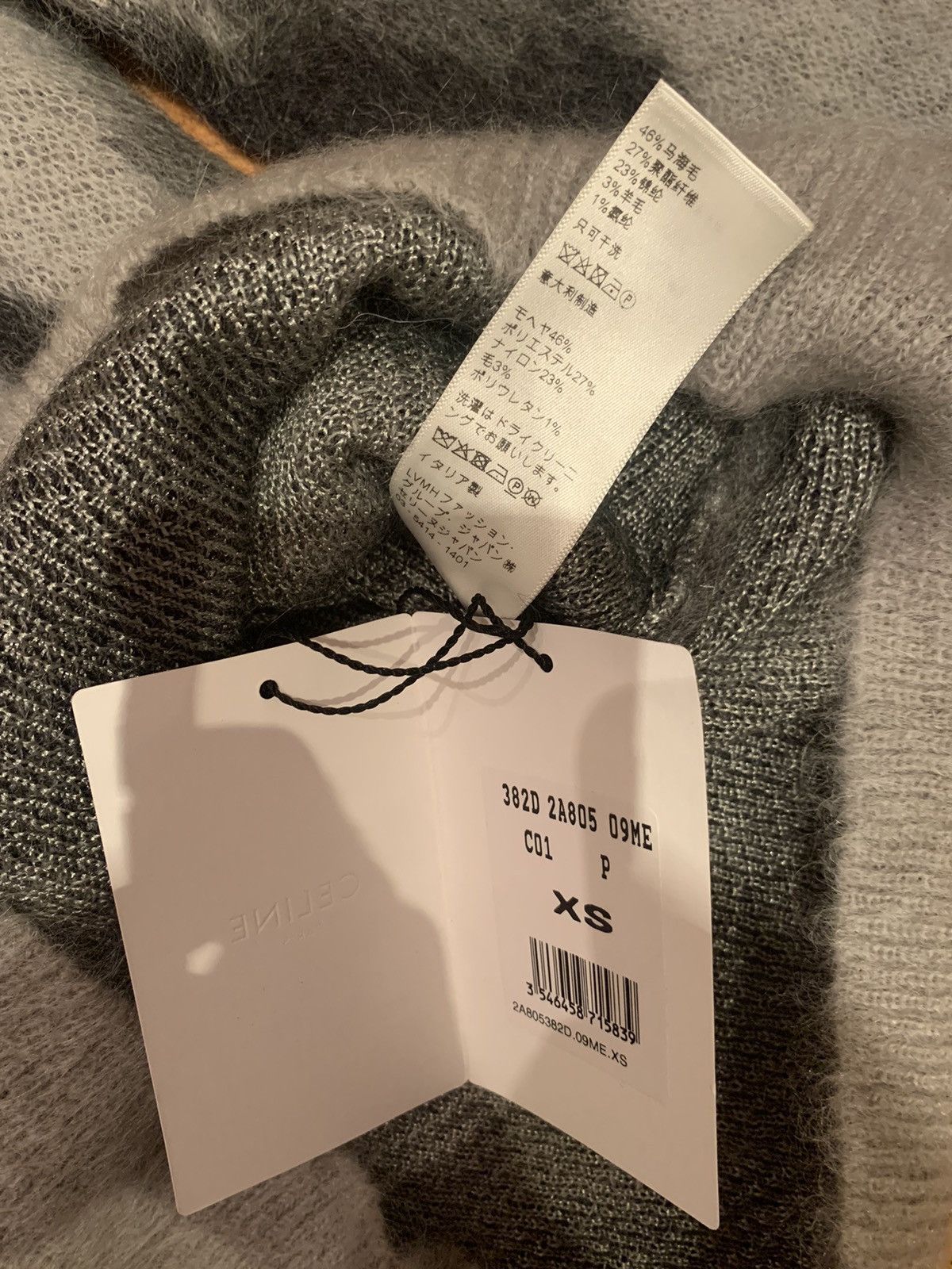 Celine × Hedi Slimane FW19 Runway Argyle Mohair Knit Sweater Size US XS / EU 42 / 0 - 16 Thumbnail