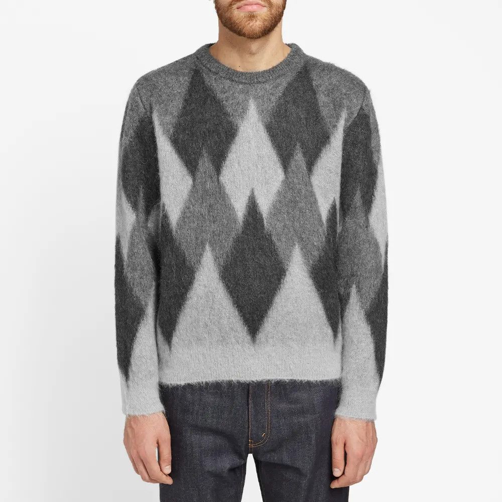 Celine × Hedi Slimane FW19 Runway Argyle Mohair Knit Sweater Size US XS / EU 42 / 0 - 7 Thumbnail