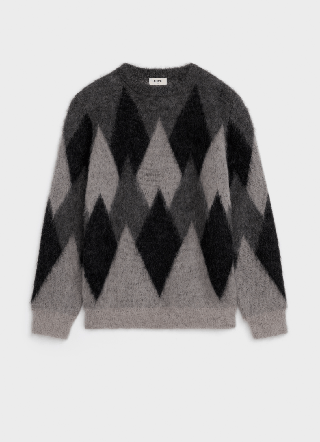 Celine × Hedi Slimane FW19 Runway Argyle Mohair Knit Sweater Size US XS / EU 42 / 0 - 2 Thumbnail