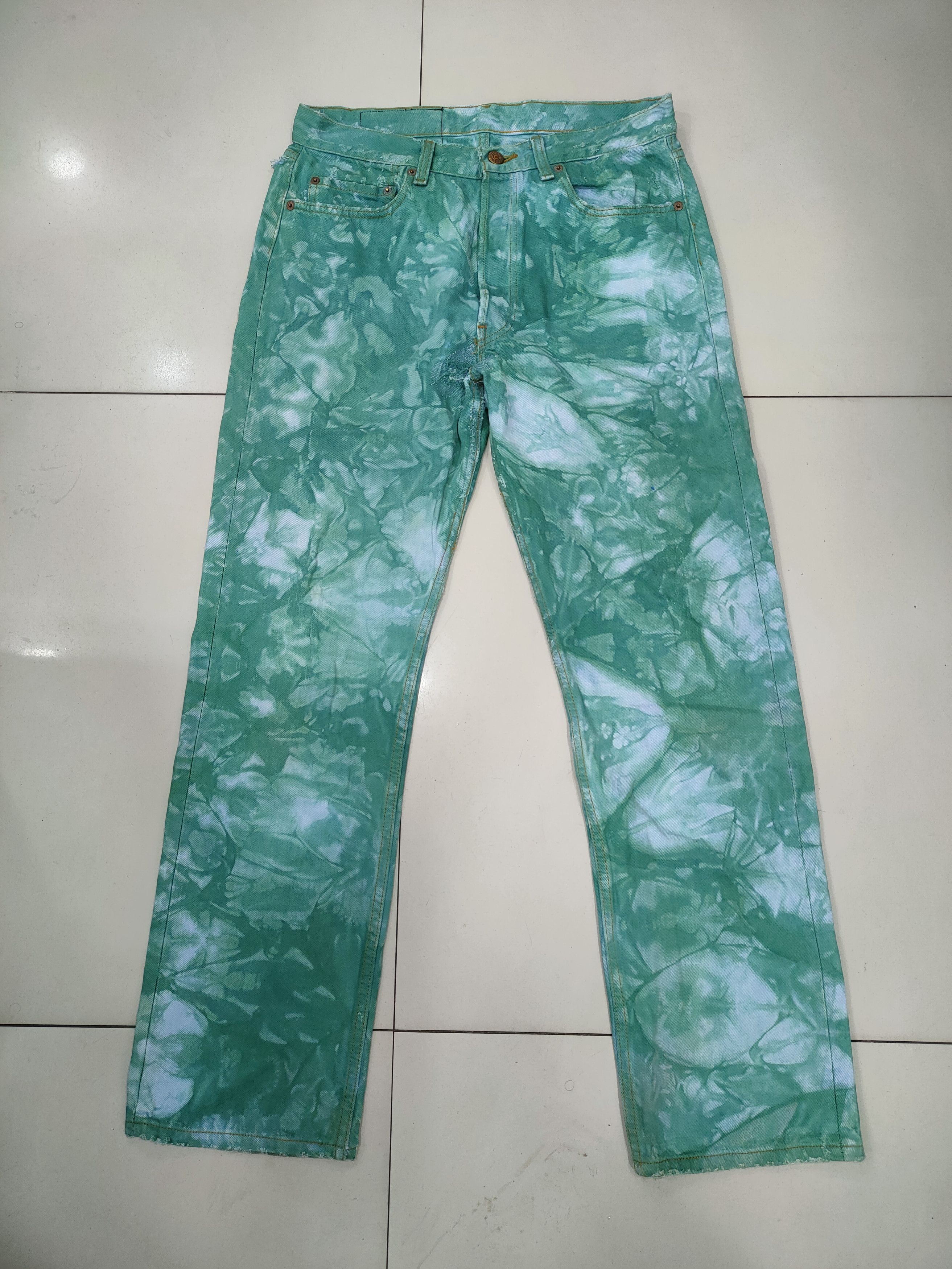 Levi's VTG LEVI'S 532 TIE DYE FADED GREEN JEANS DENIM PANTS Size US 32 / EU 48 - 1 Thumbnail