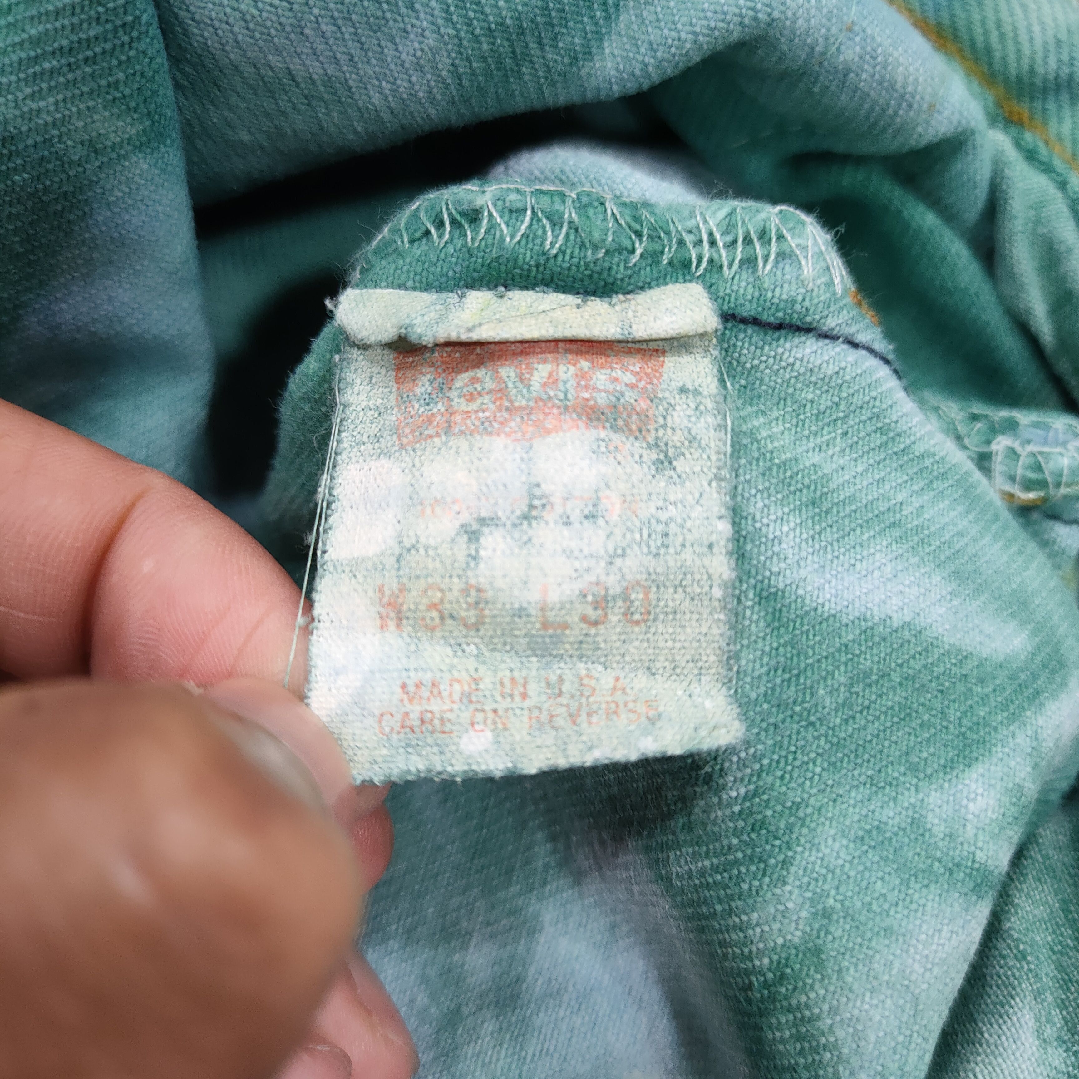 Levi's VTG LEVI'S 532 TIE DYE FADED GREEN JEANS DENIM PANTS Size US 32 / EU 48 - 16 Thumbnail