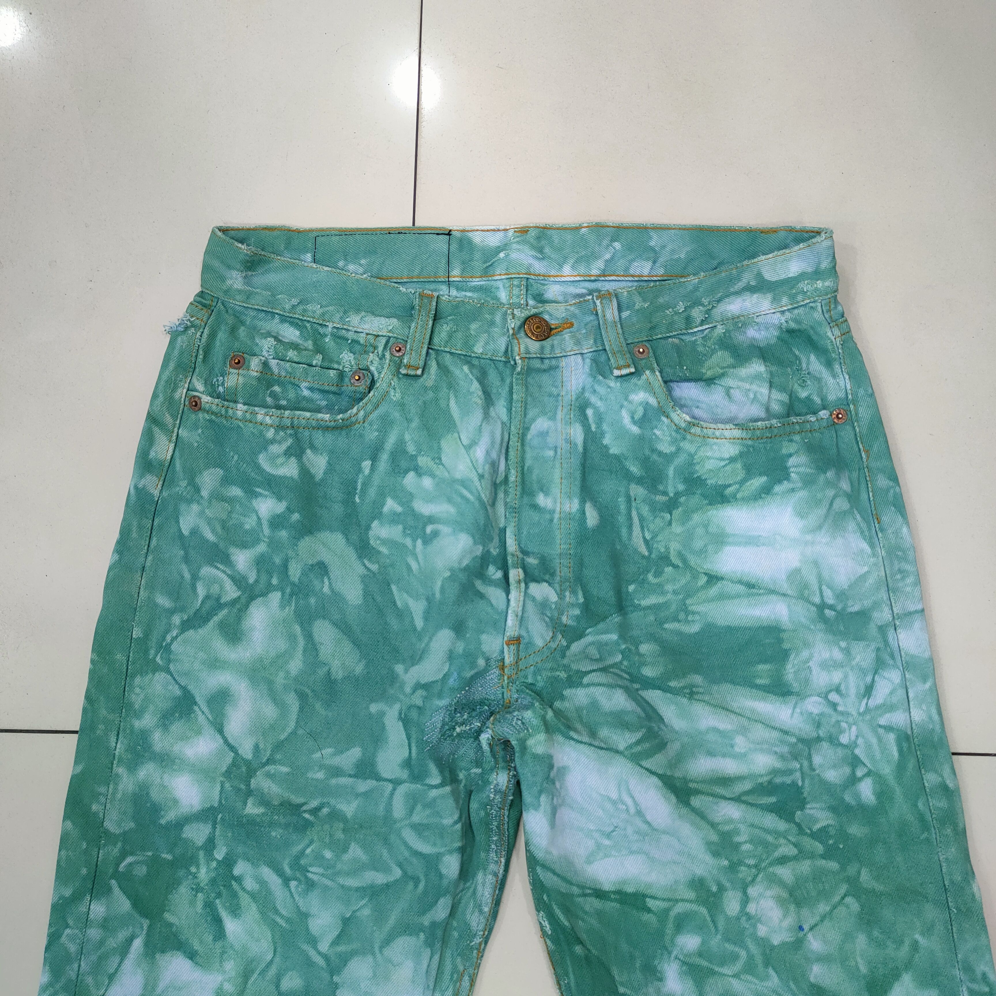 Levi's VTG LEVI'S 532 TIE DYE FADED GREEN JEANS DENIM PANTS Size US 32 / EU 48 - 4 Thumbnail
