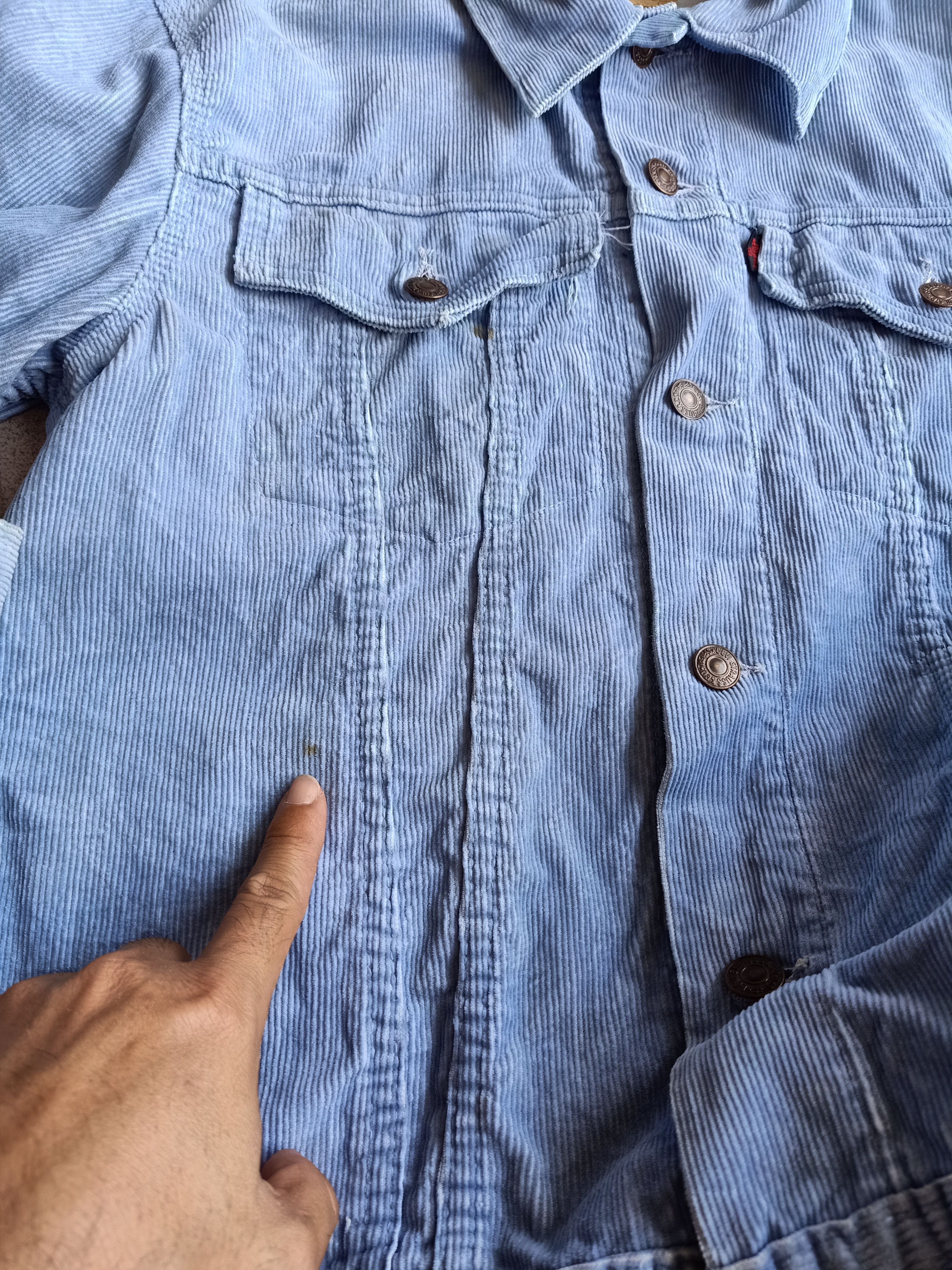 Levi's × Levi's Made & Crafted × Levi's Vintage Clothing Vtg Levi's Trucker Blue Wased Denim Corduroy Jacket Size US M / EU 48-50 / 2 - 9 Thumbnail