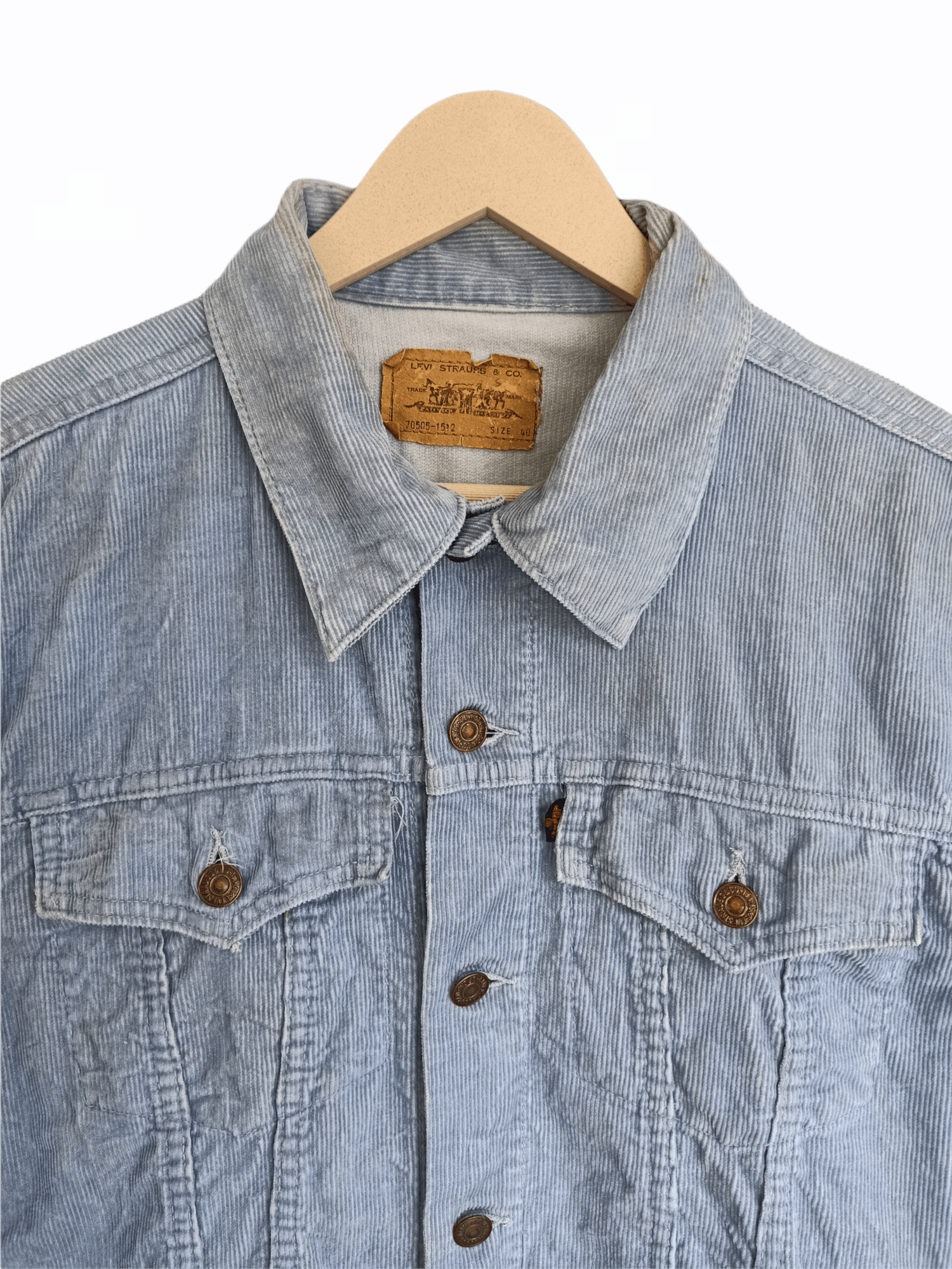 Levi's × Levi's Made & Crafted × Levi's Vintage Clothing Vtg Levi's Trucker Blue Wased Denim Corduroy Jacket Size US M / EU 48-50 / 2 - 2 Thumbnail