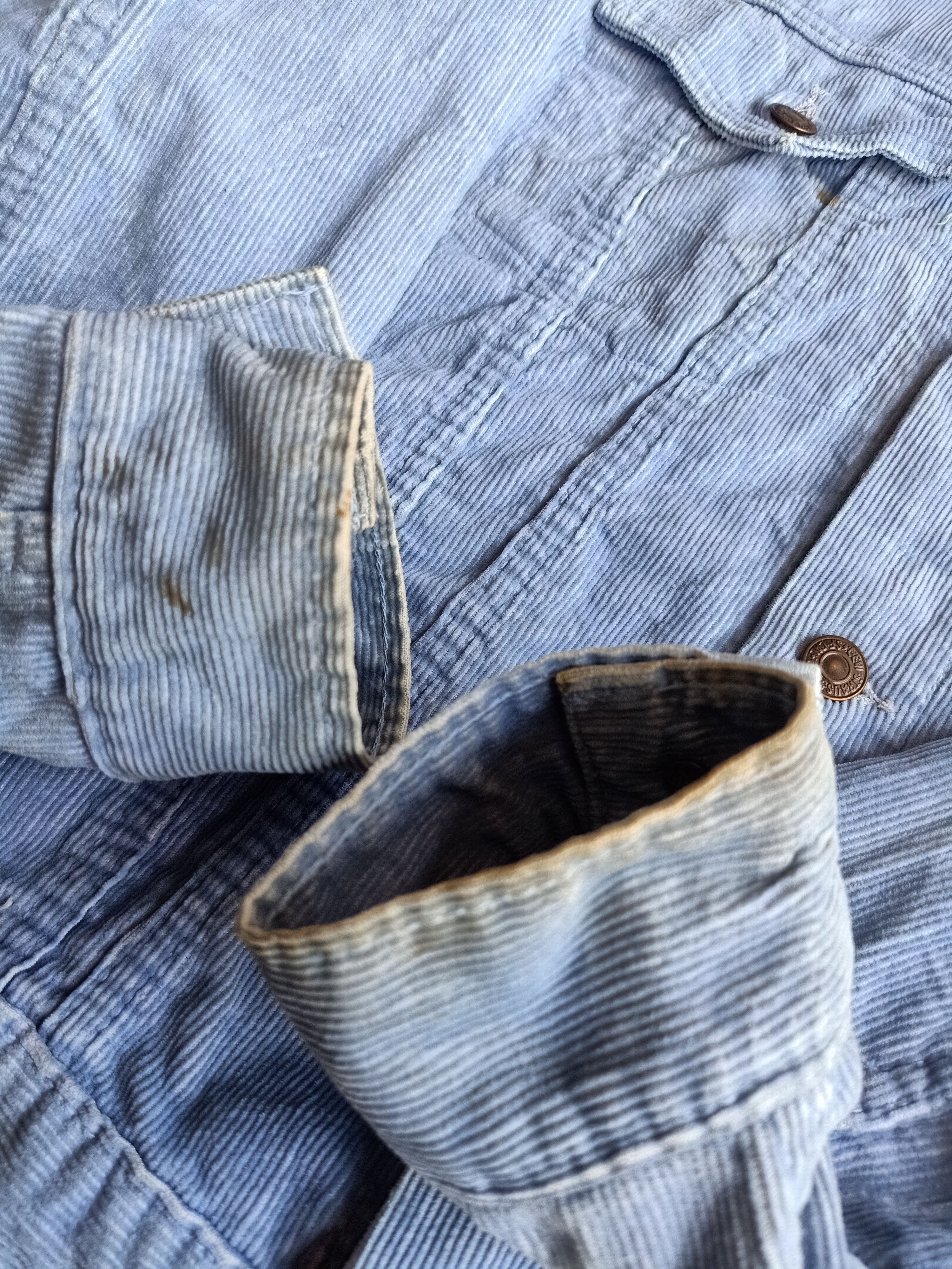 Levi's × Levi's Made & Crafted × Levi's Vintage Clothing Vtg Levi's Trucker Blue Wased Denim Corduroy Jacket Size US M / EU 48-50 / 2 - 12 Thumbnail