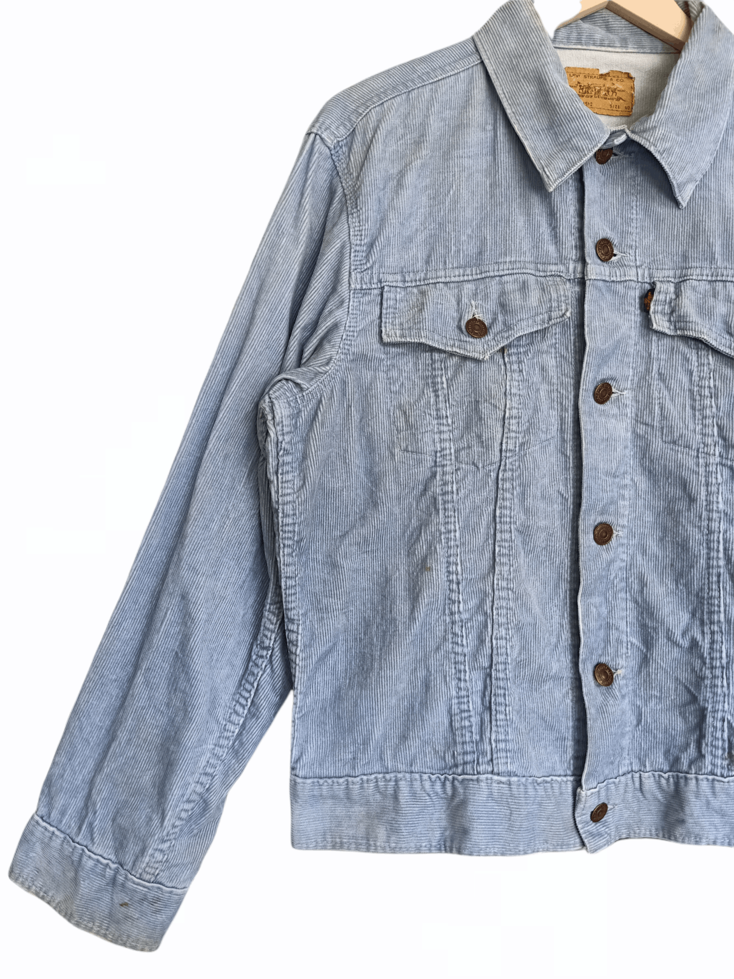 Levi's × Levi's Made & Crafted × Levi's Vintage Clothing Vtg Levi's Trucker Blue Wased Denim Corduroy Jacket Size US M / EU 48-50 / 2 - 3 Thumbnail