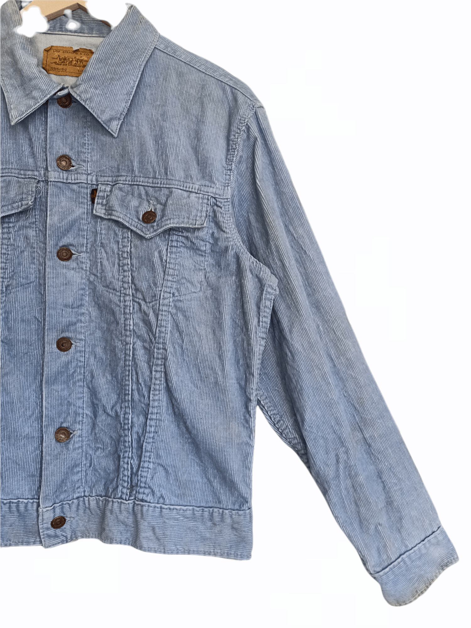Levi's × Levi's Made & Crafted × Levi's Vintage Clothing Vtg Levi's Trucker Blue Wased Denim Corduroy Jacket Size US M / EU 48-50 / 2 - 4 Thumbnail