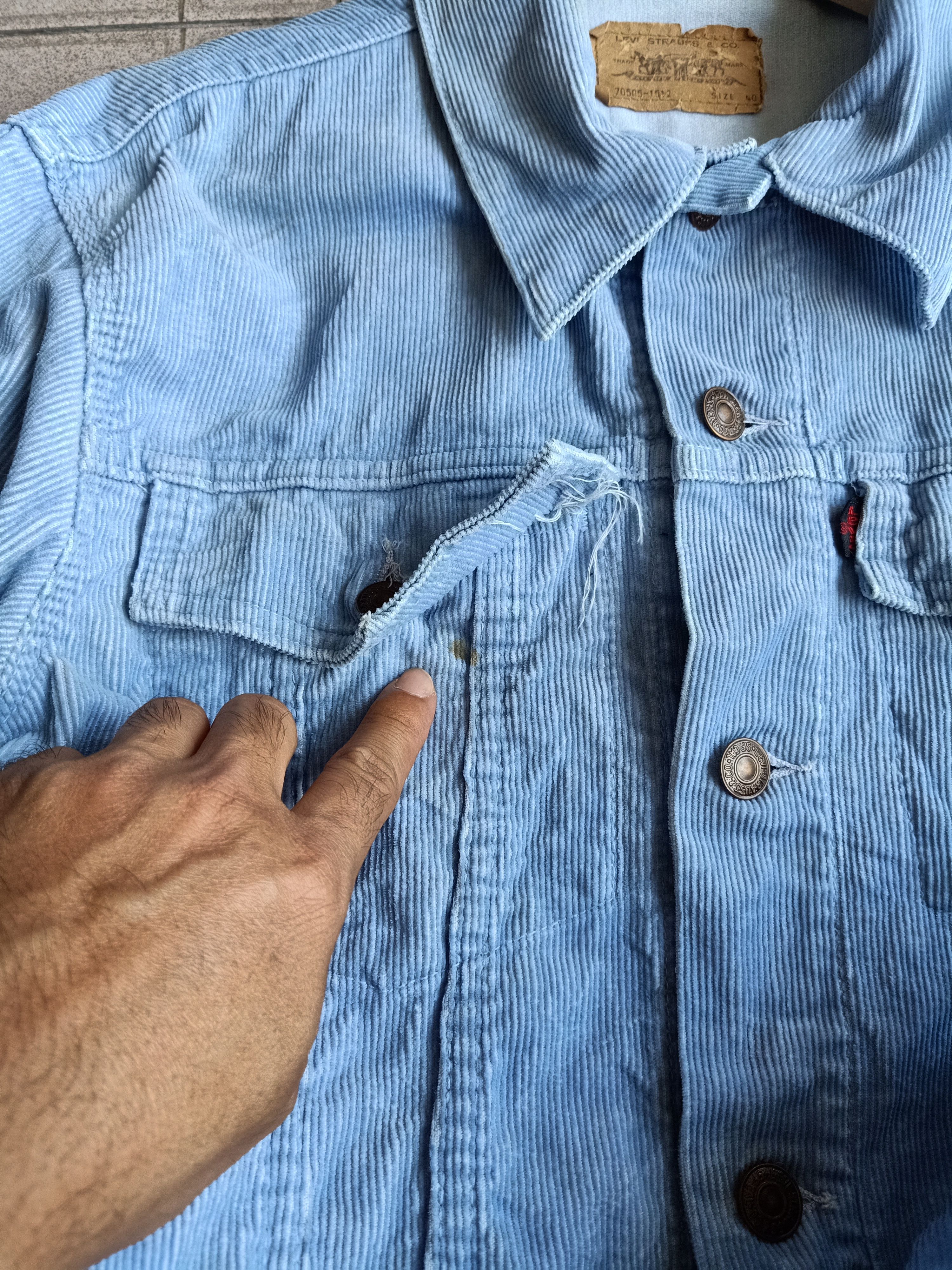 Levi's × Levi's Made & Crafted × Levi's Vintage Clothing Vtg Levi's Trucker Blue Wased Denim Corduroy Jacket Size US M / EU 48-50 / 2 - 7 Thumbnail
